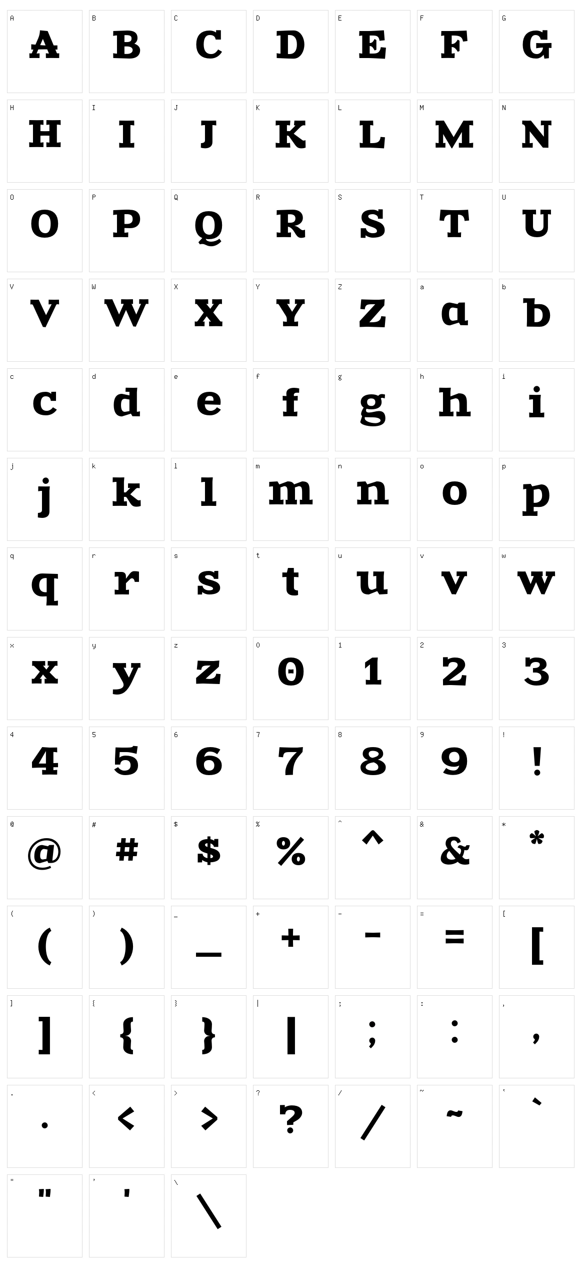 Zantroke Character Set