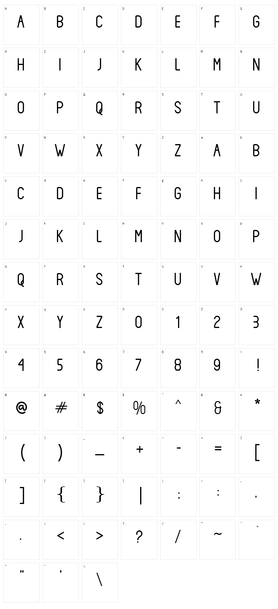 Zecko Sans Character Set