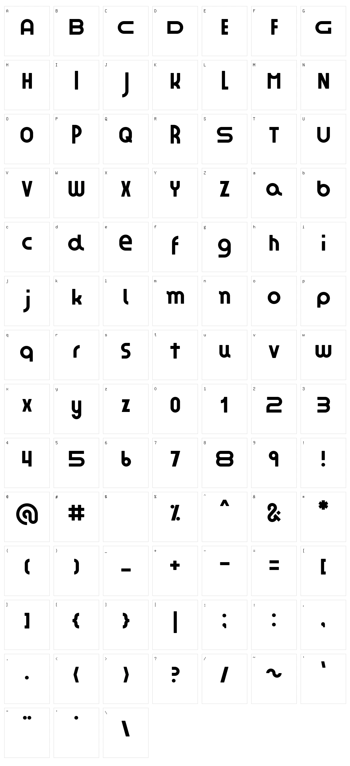 Zesstype Grafika Character Set