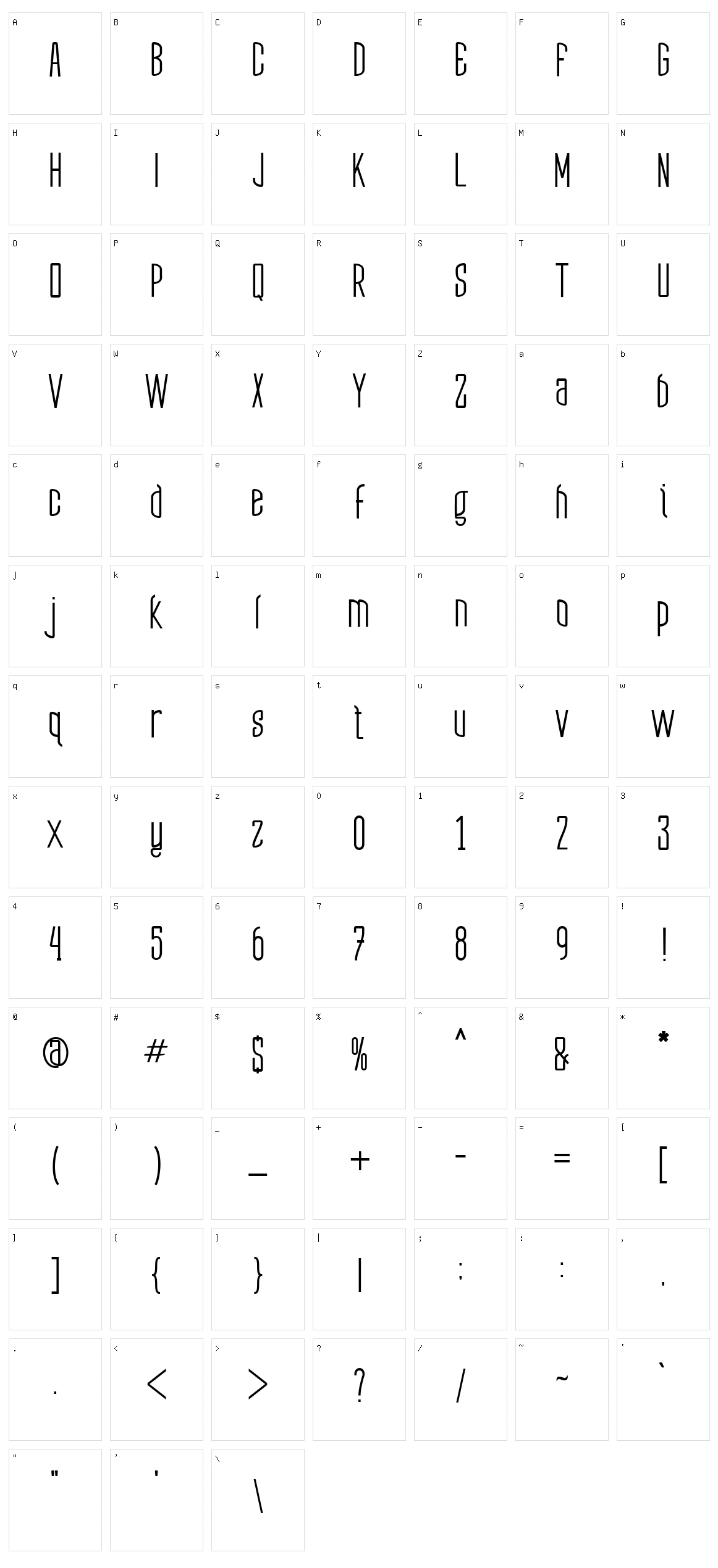 Zibryain Character Set