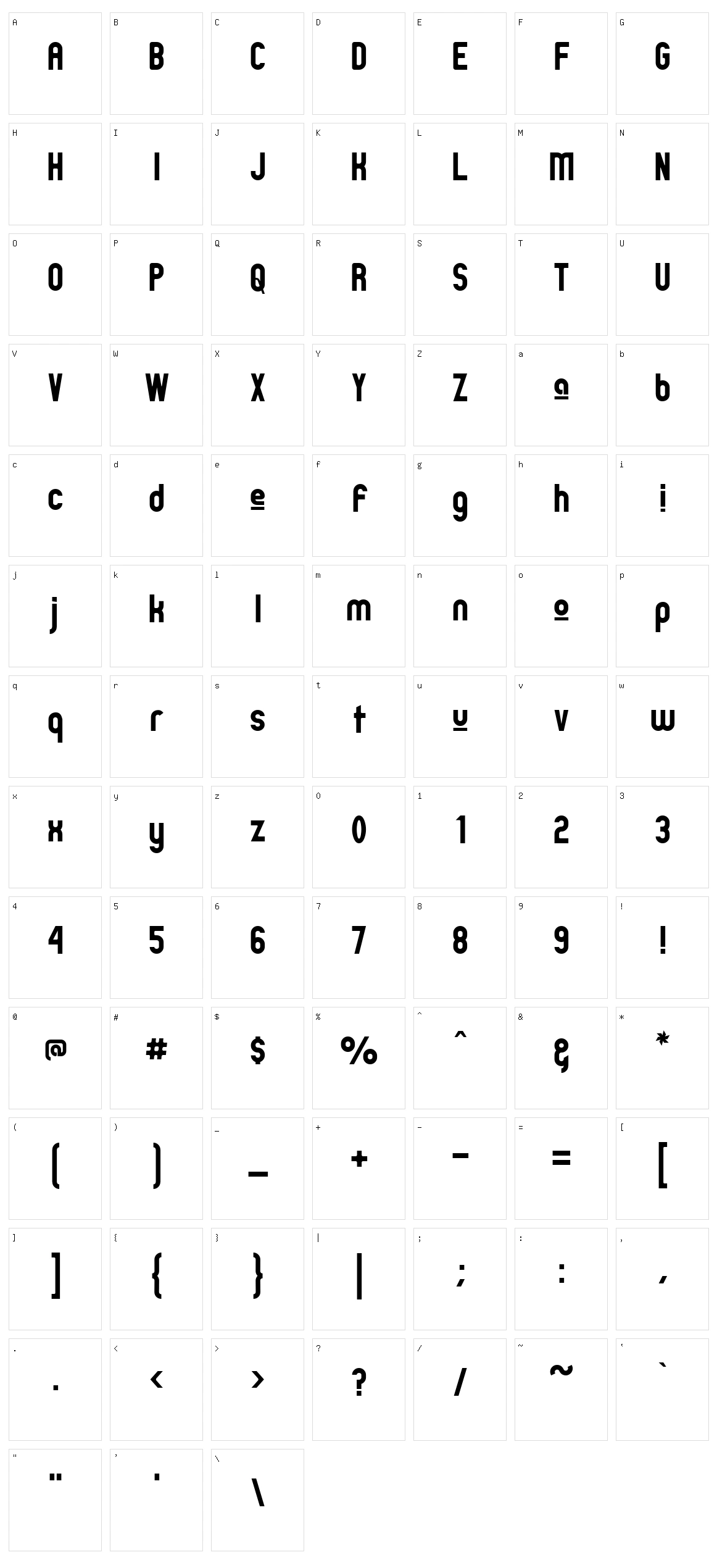 Zillah Modern Character Set