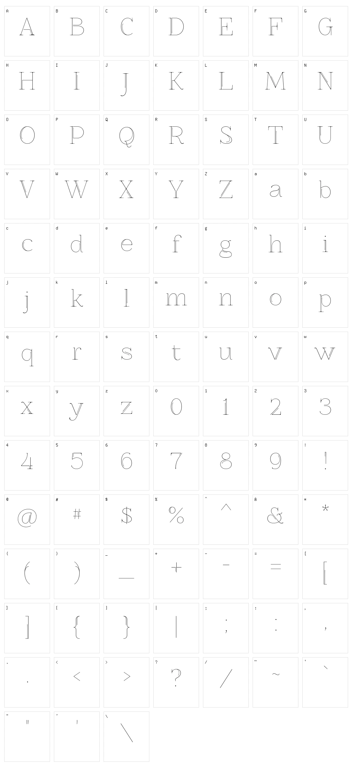 Znikomit No25 Character Set