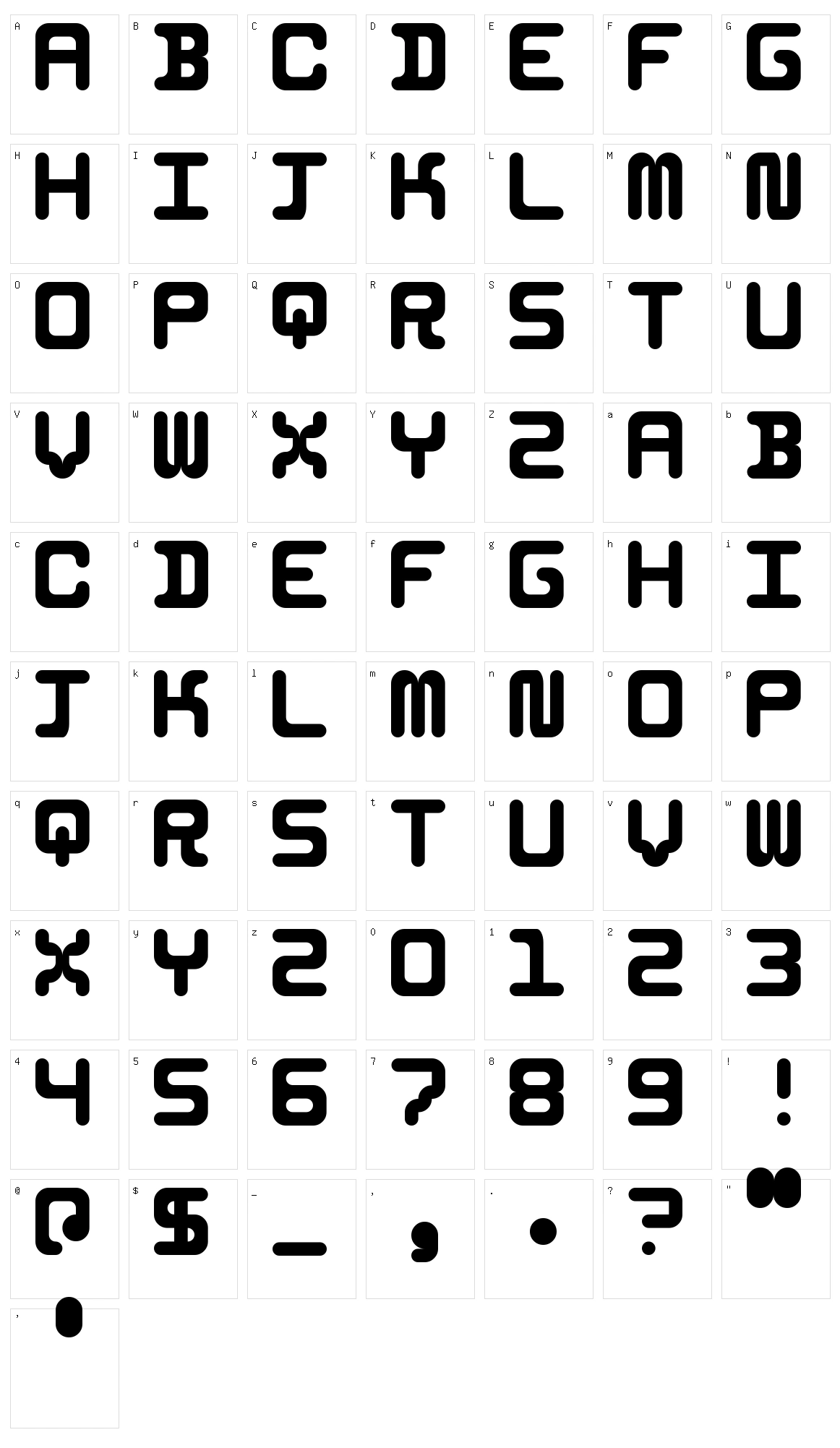 5 Identification Mono Character Set