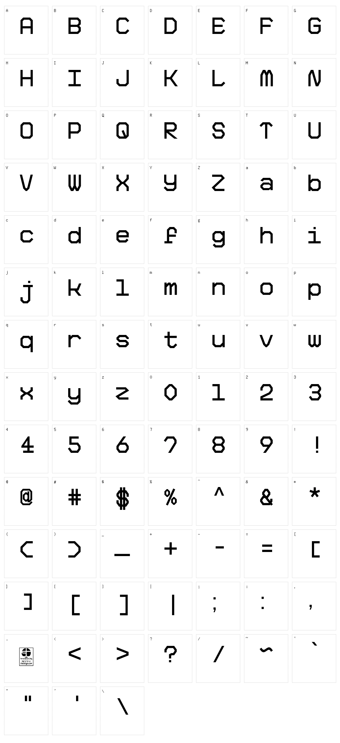 Big Pixel Character Set