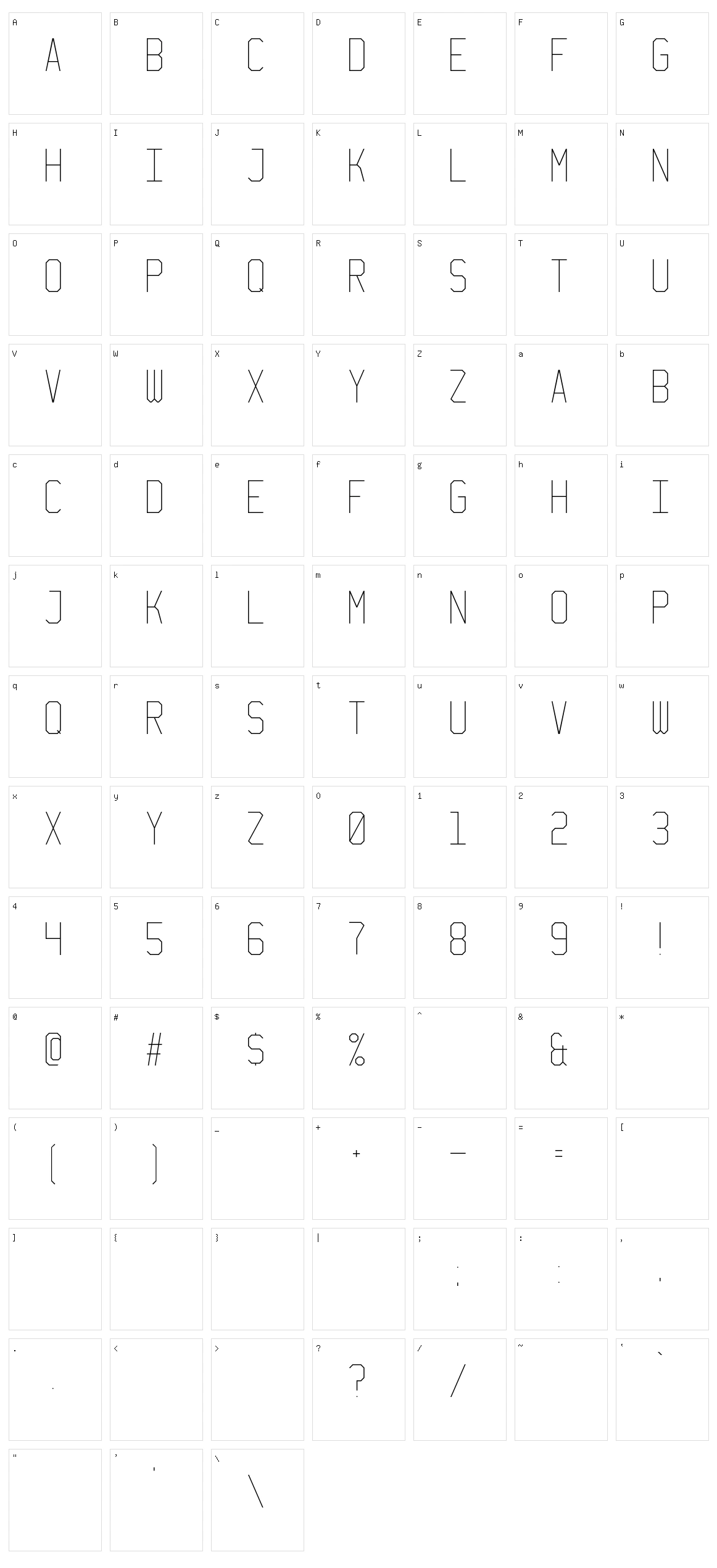 Bucheon Mono Character Set