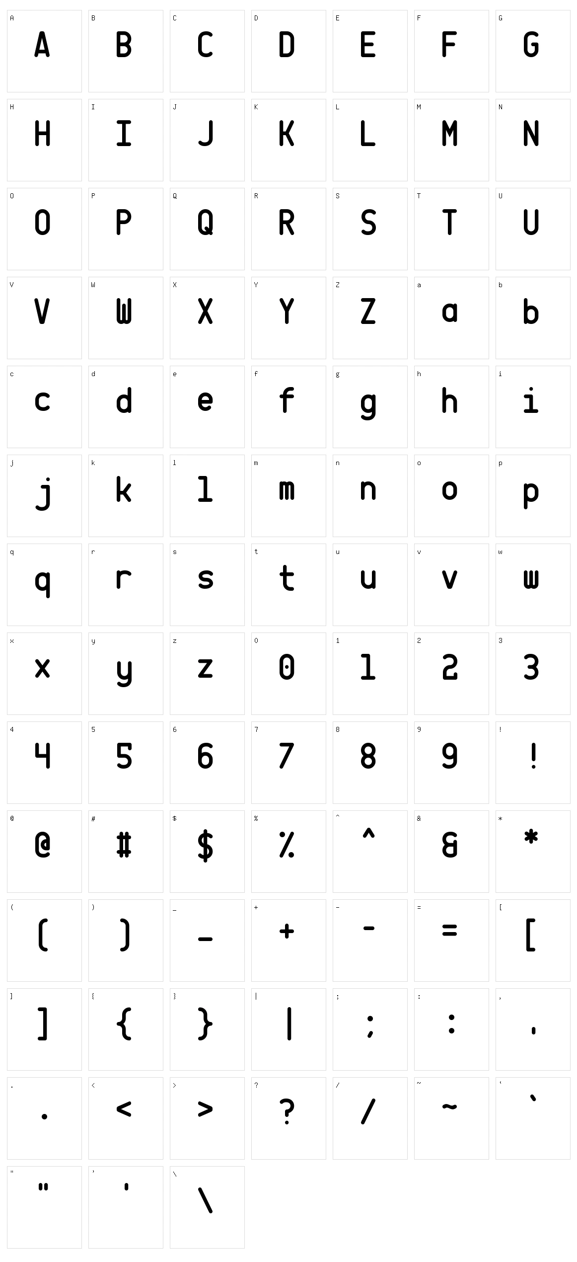 CQ Mono Character Set