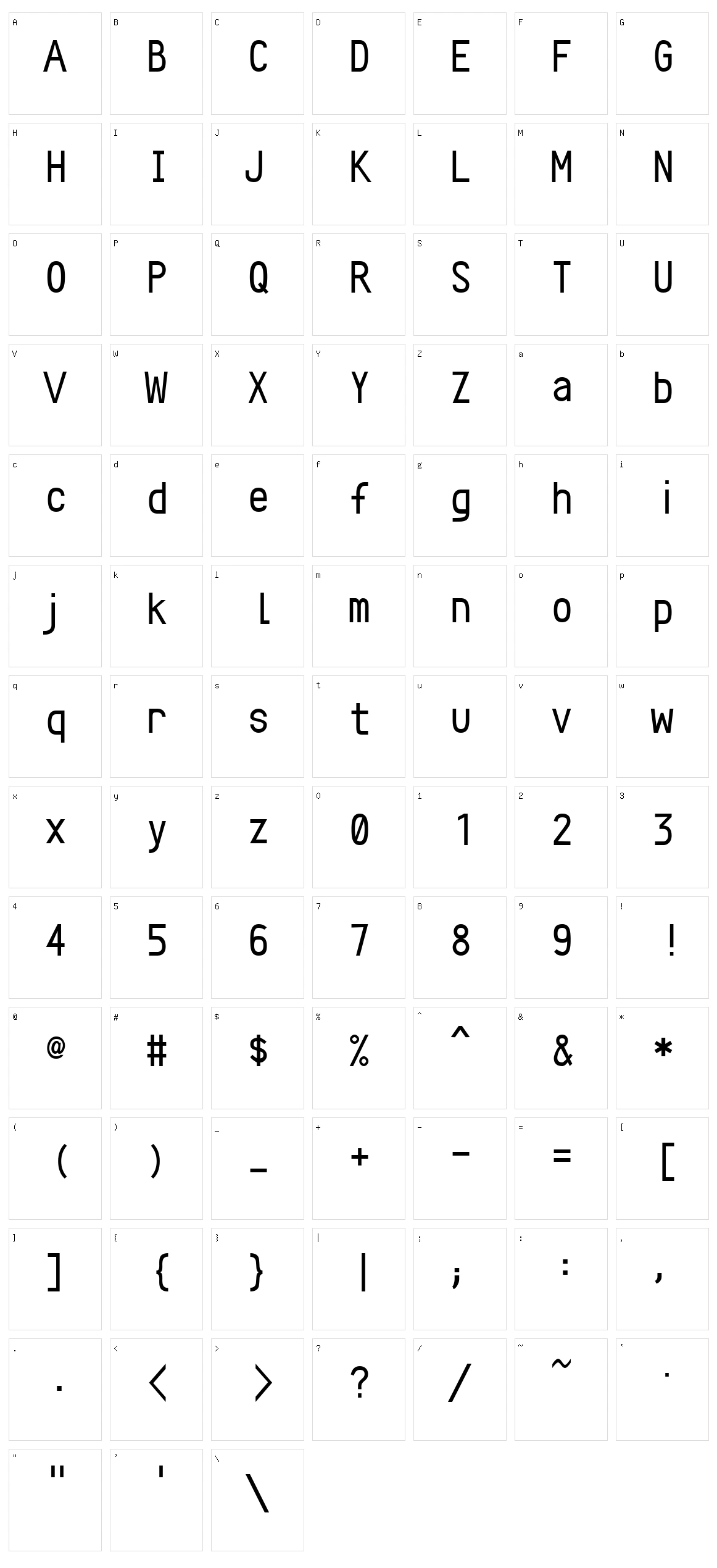 Crystal Character Set