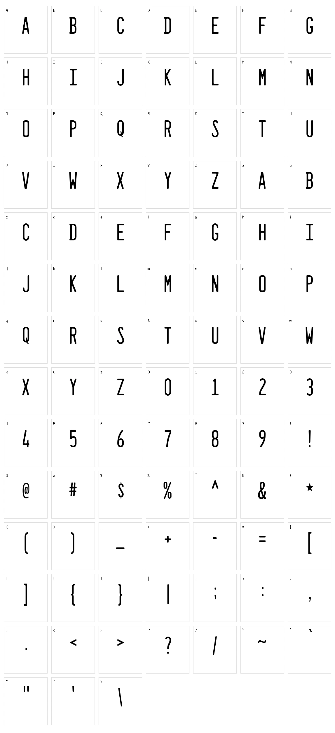 Dealerplate California Character Set