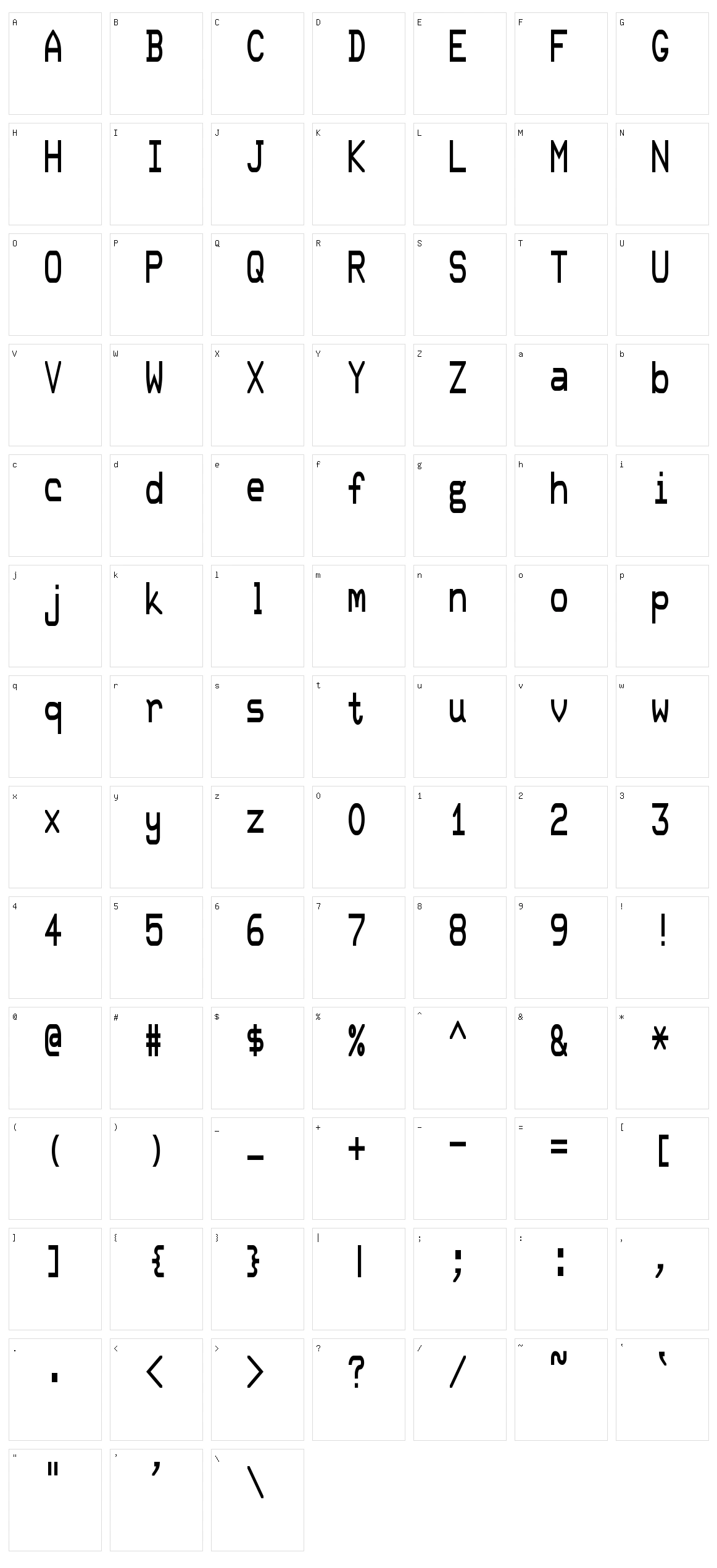 DEC Terminal Modern Character Set