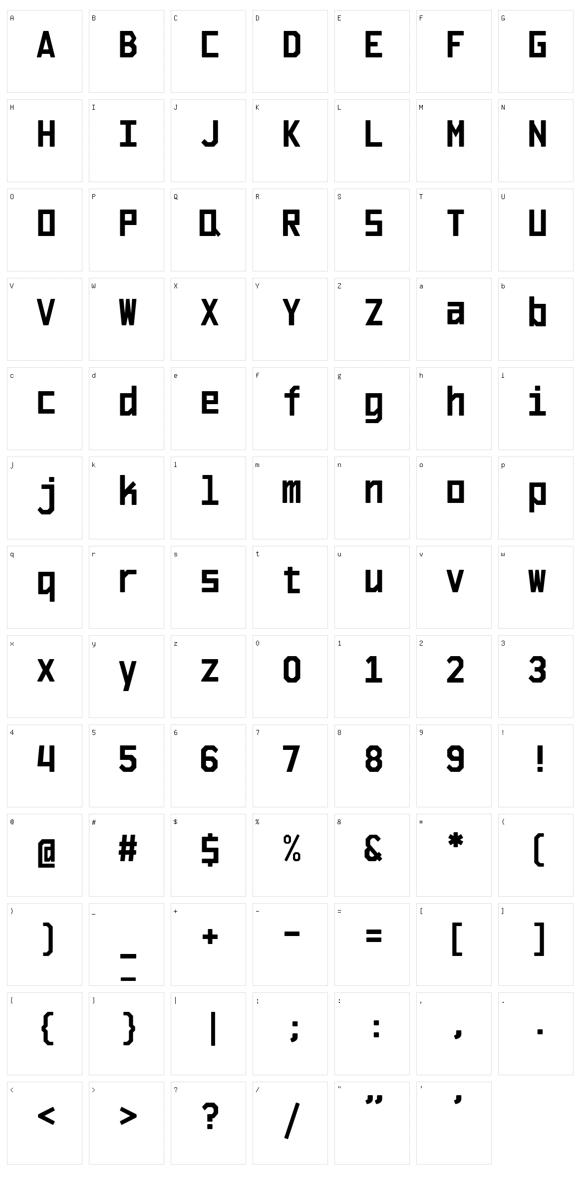 El Volcan Character Set
