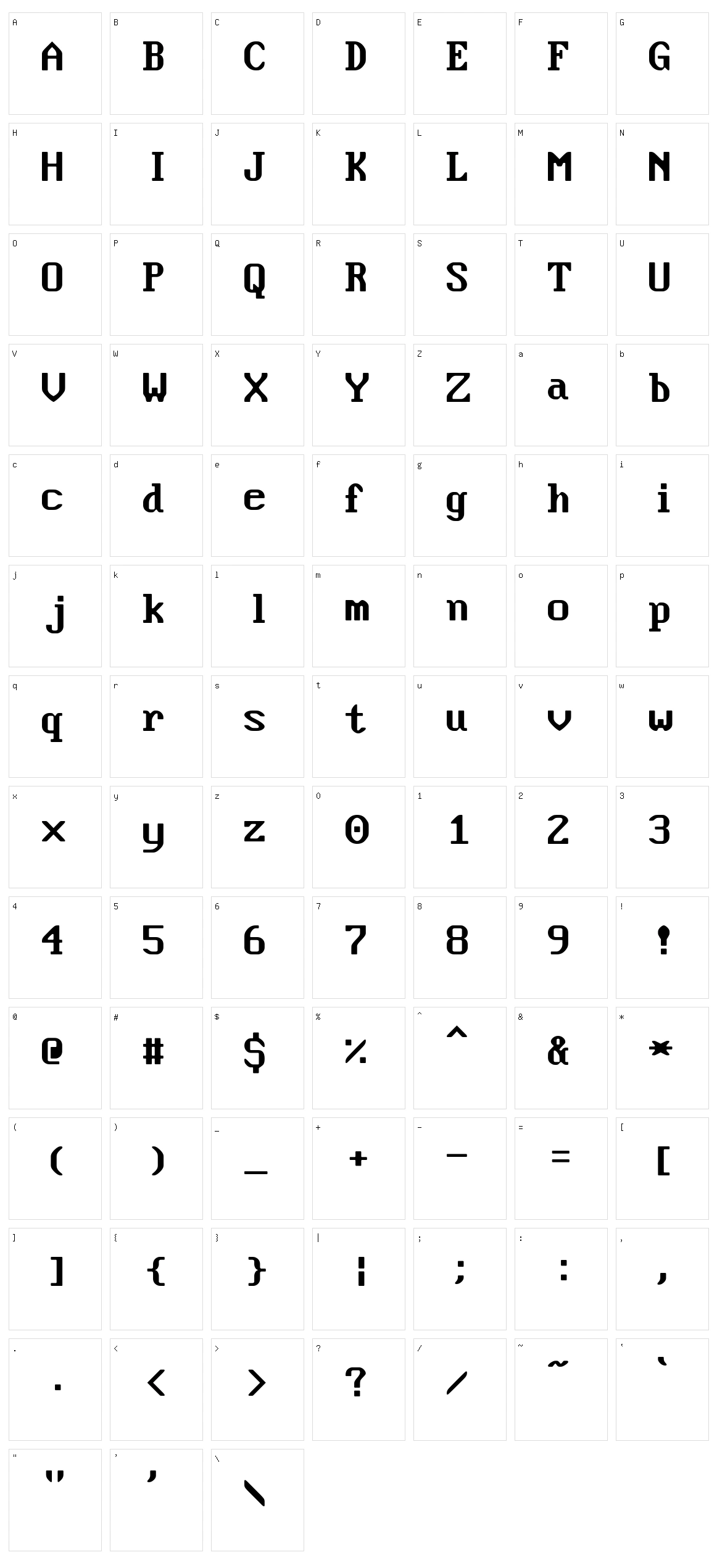 Flexi IBM VGA False Character Set