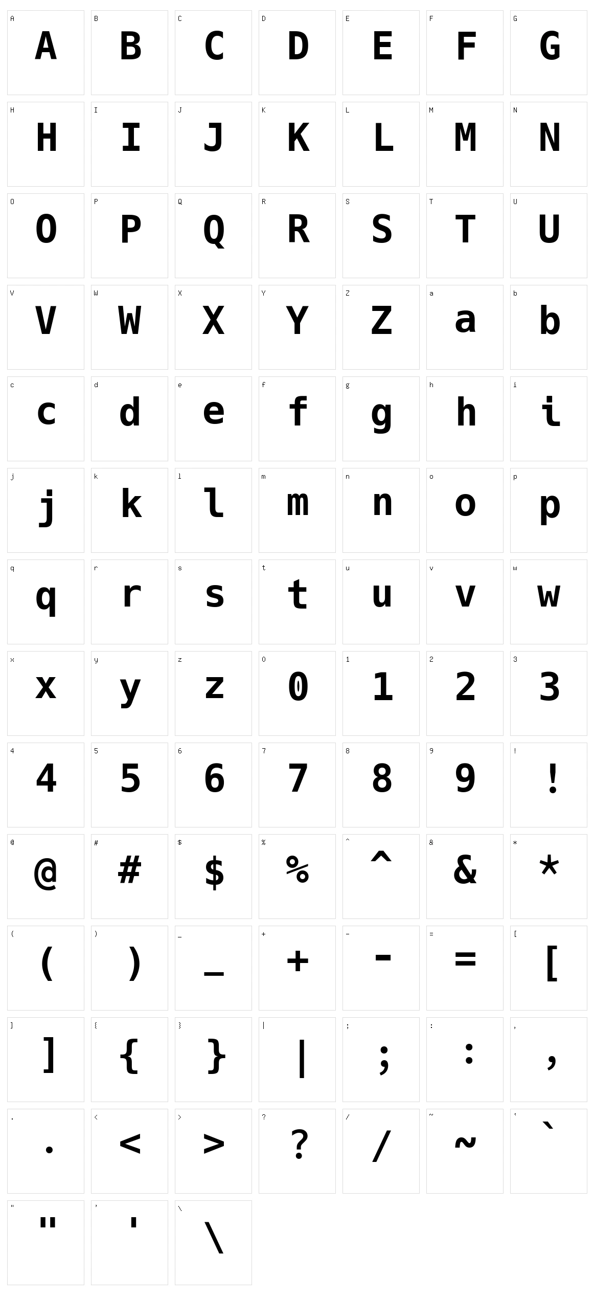 Hack Character Set