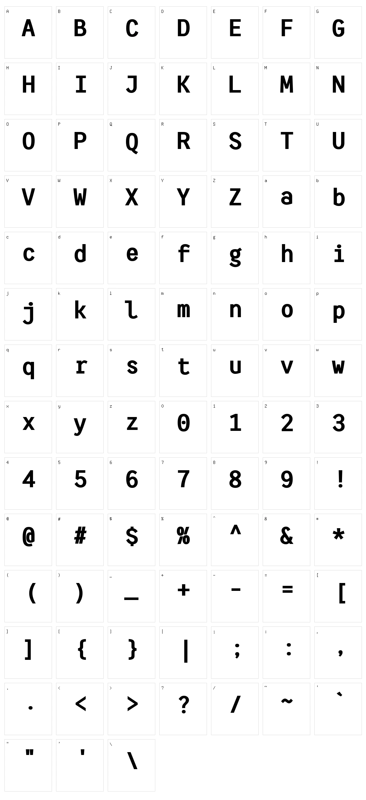 HF Monorita Character Set
