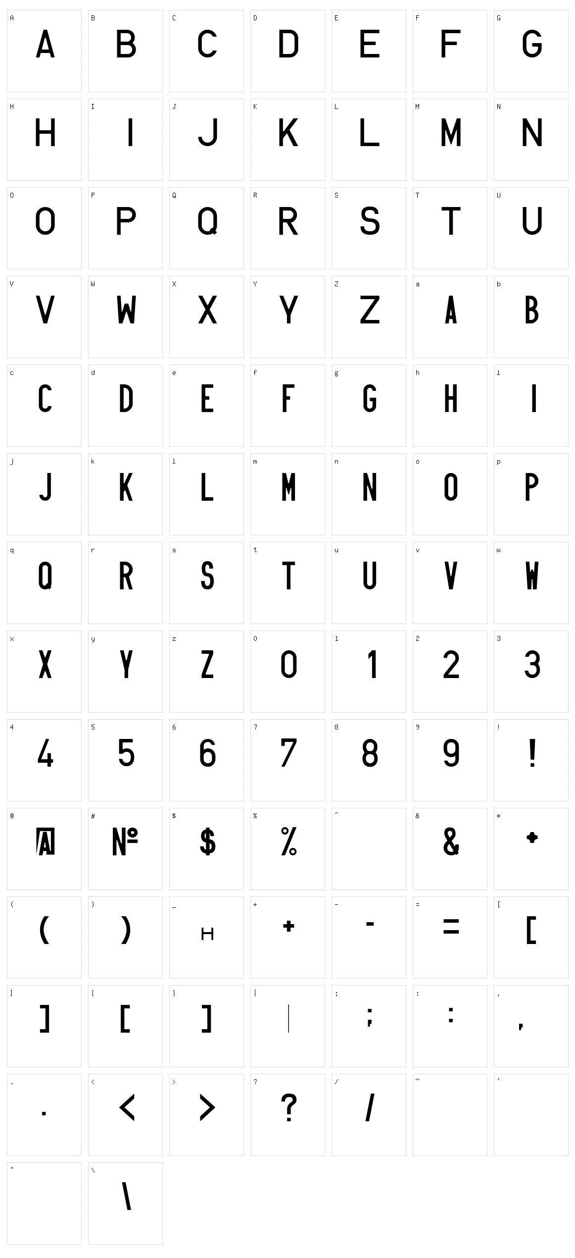 HUN-din 1451 Character Set