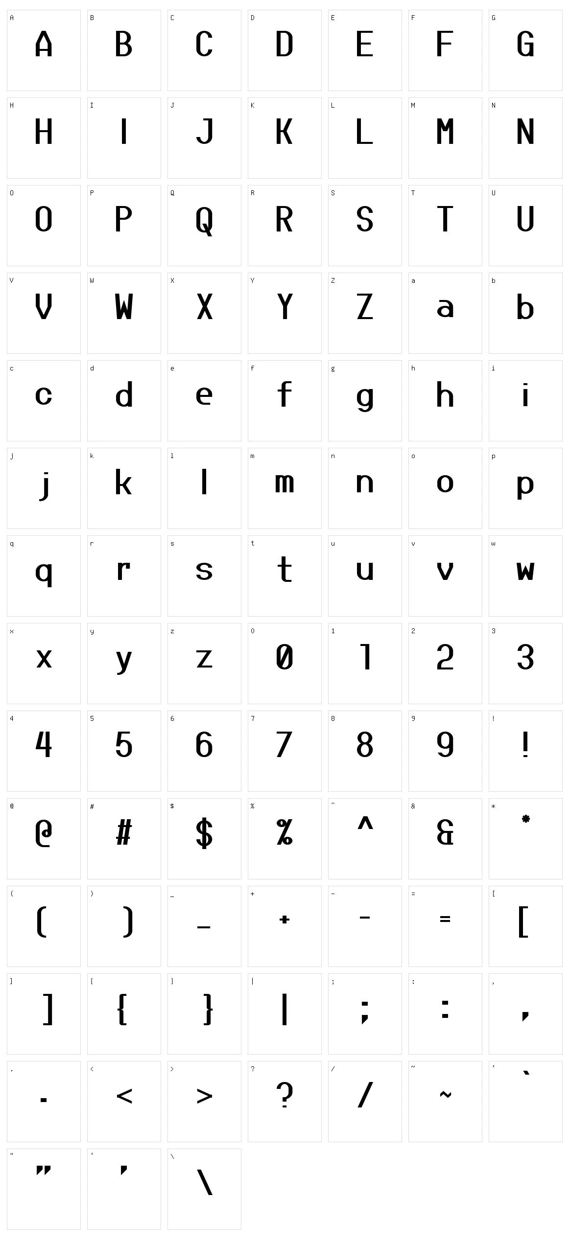 Jupiteroid Character Set