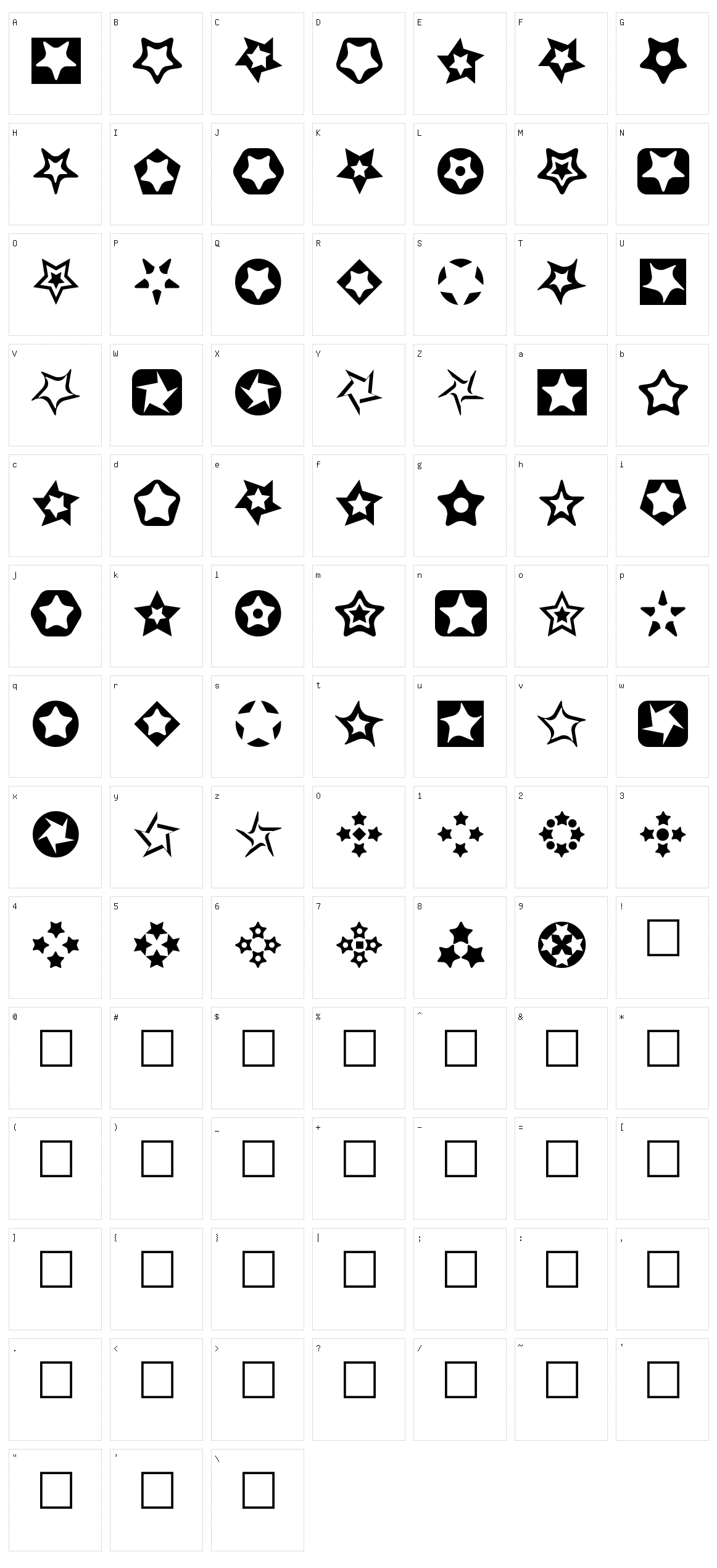 Stars for 3D FX Character Set