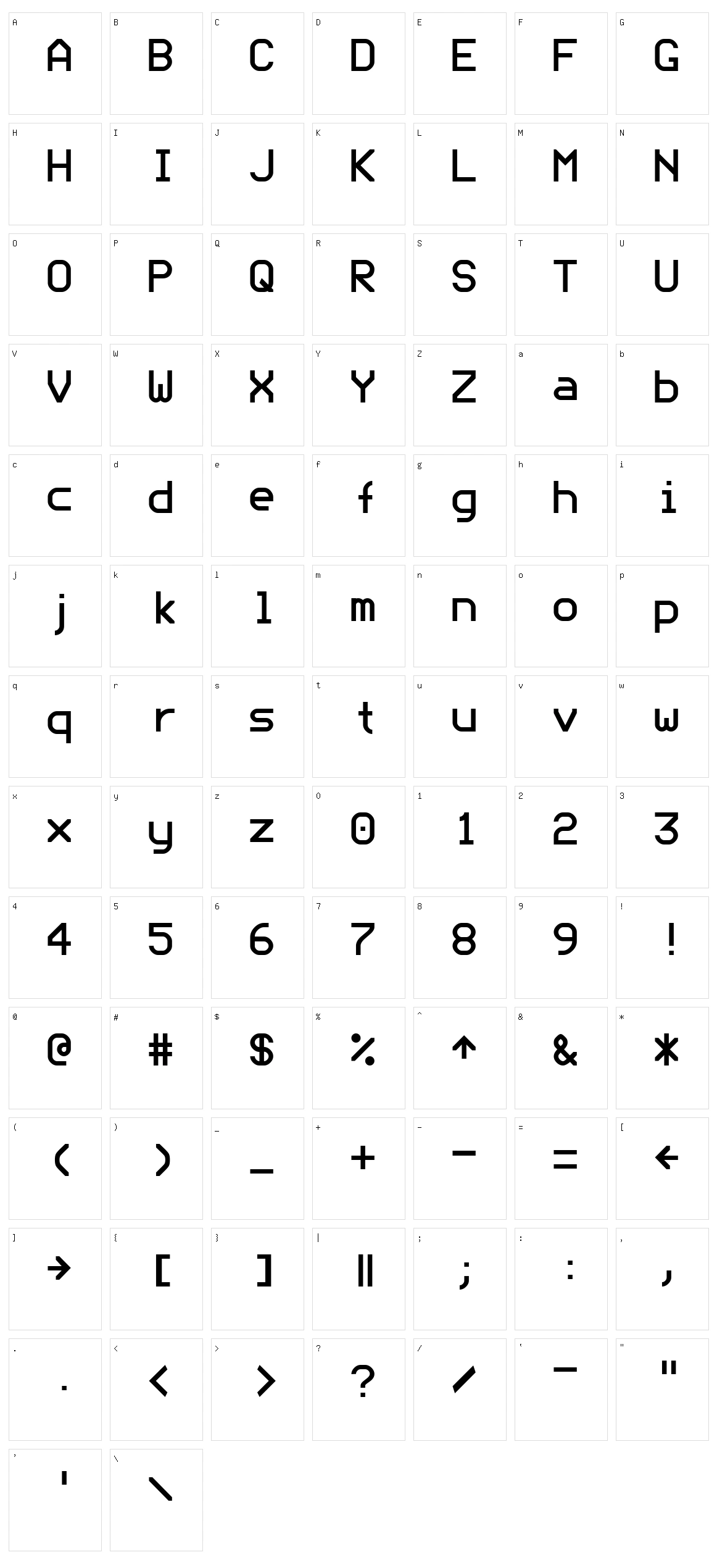 ModeNine Character Set