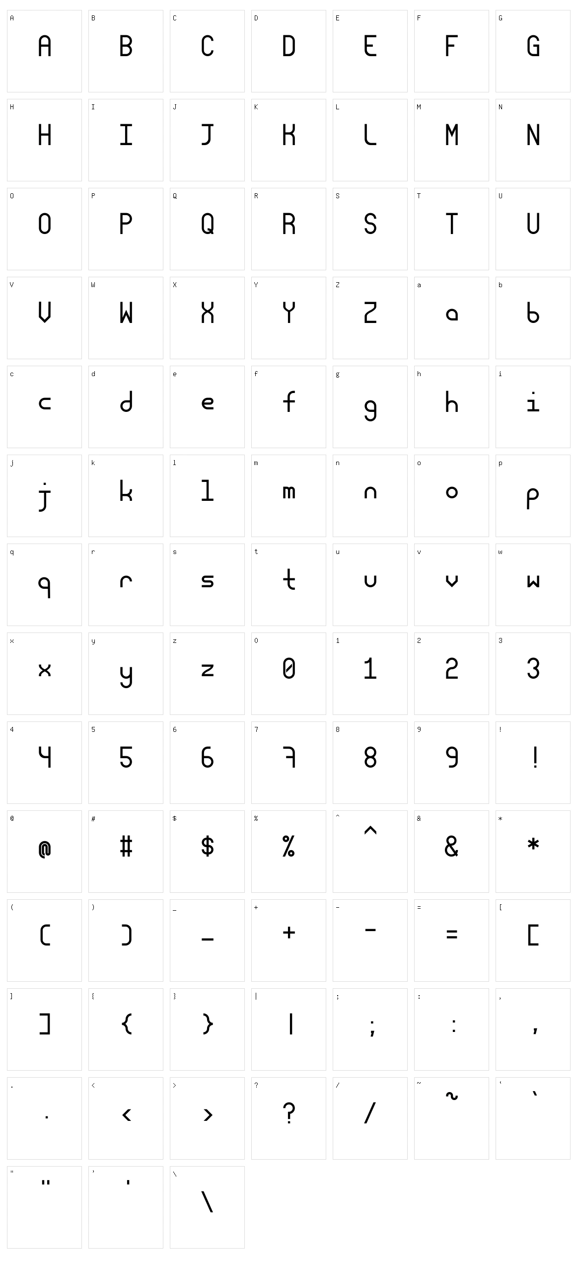 Modum Character Set
