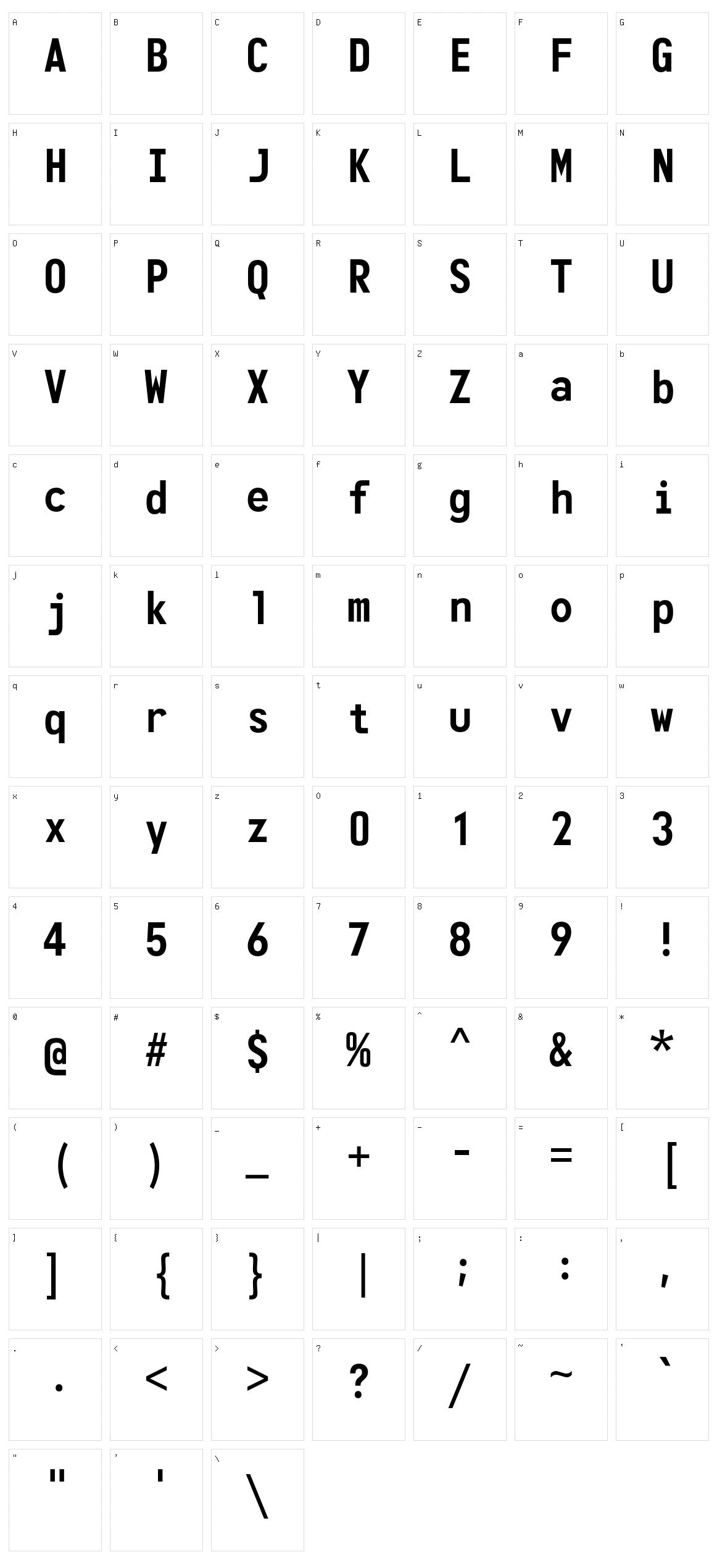 Monofonto Character Set