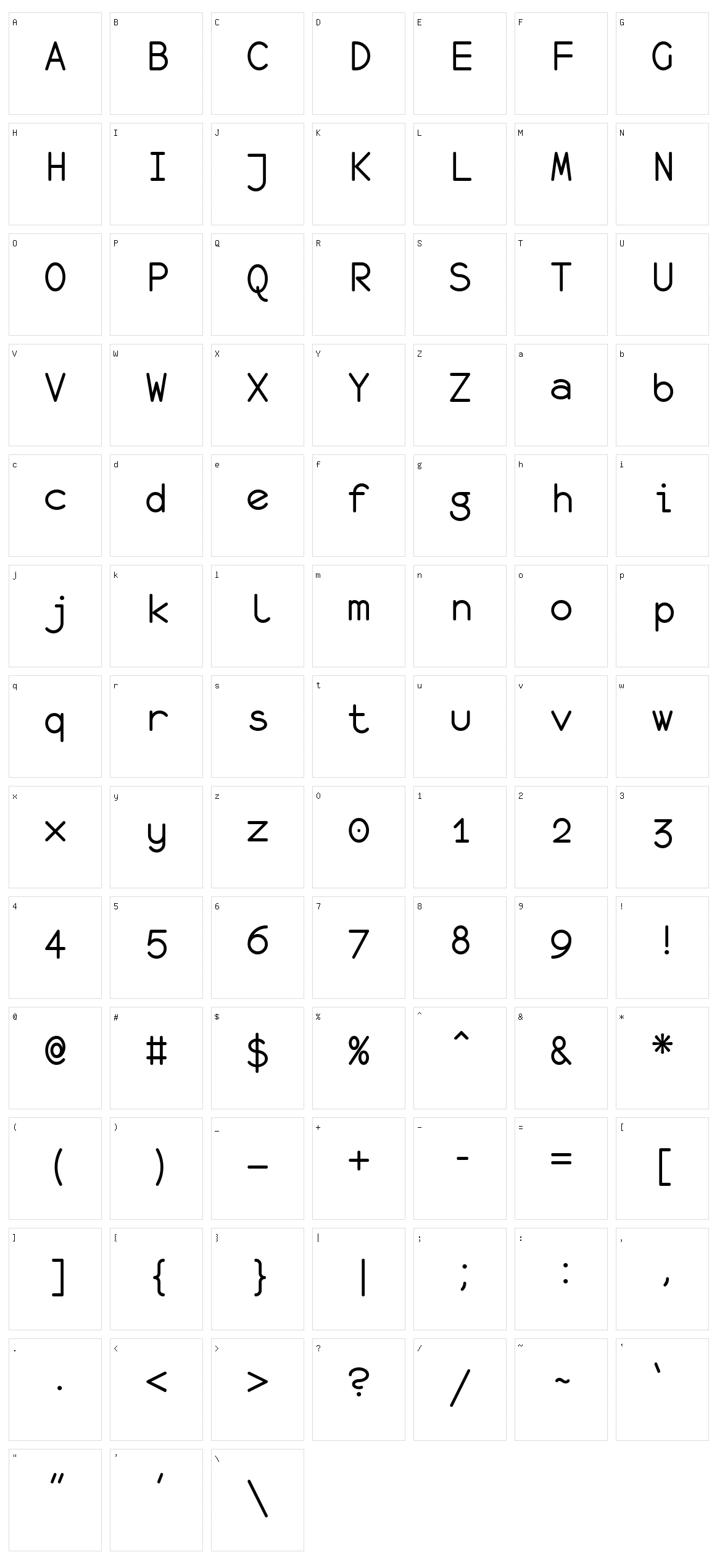 Monofur Character Set