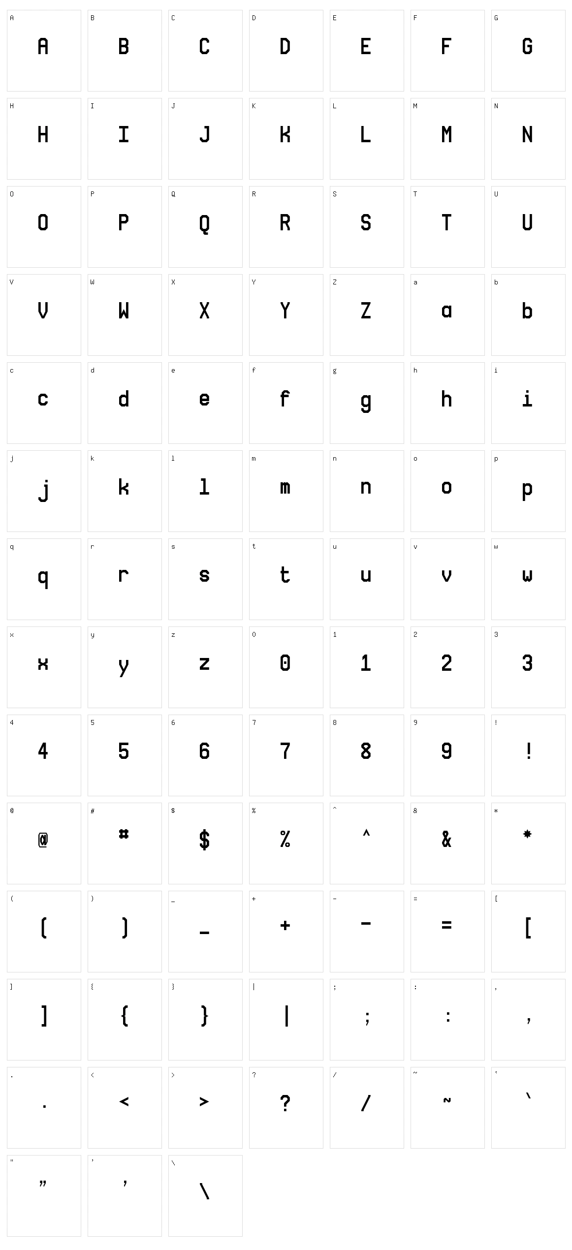 NovaMono Character Set
