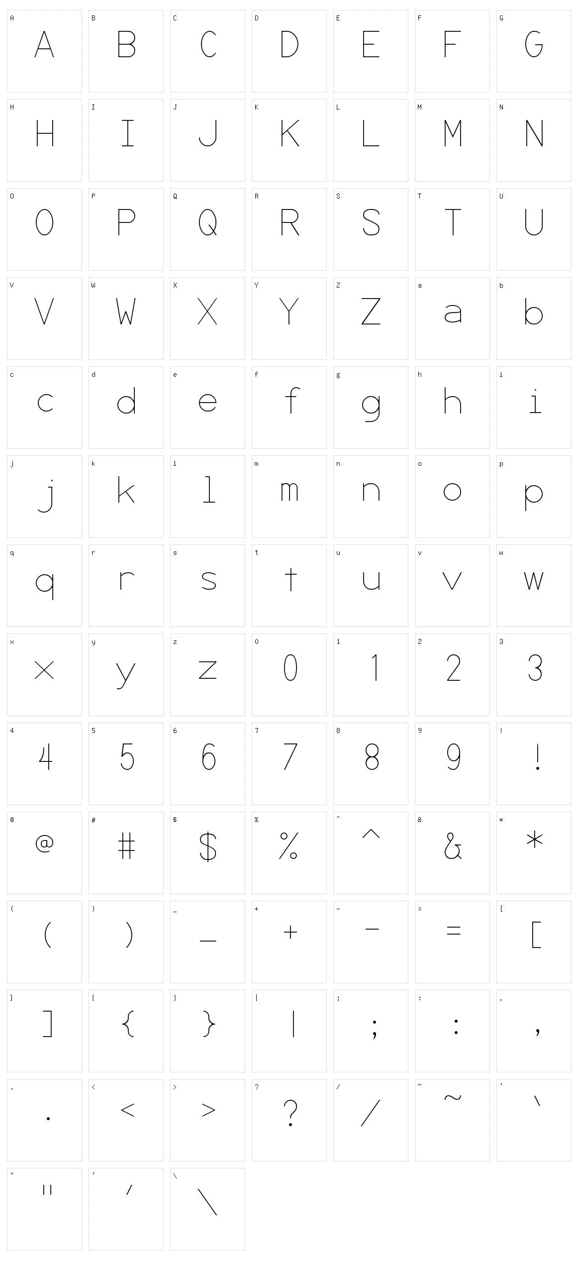 Secret Code Character Set
