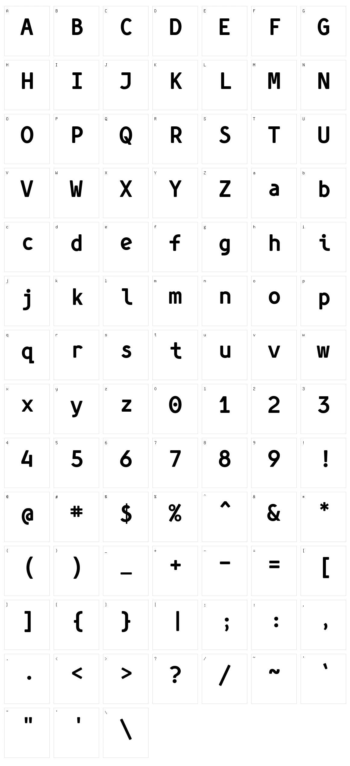 Simply Mono Character Set