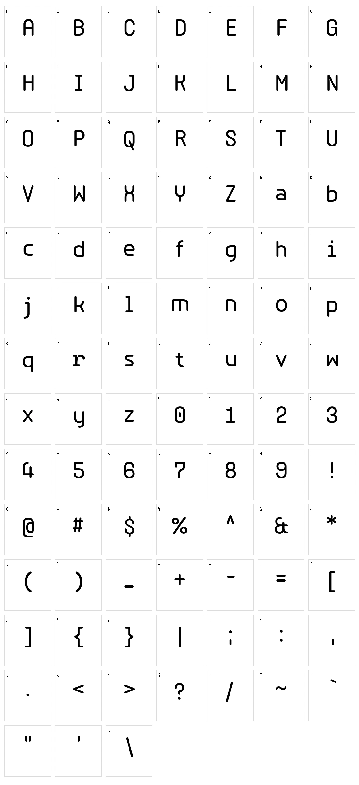 Typori Character Set