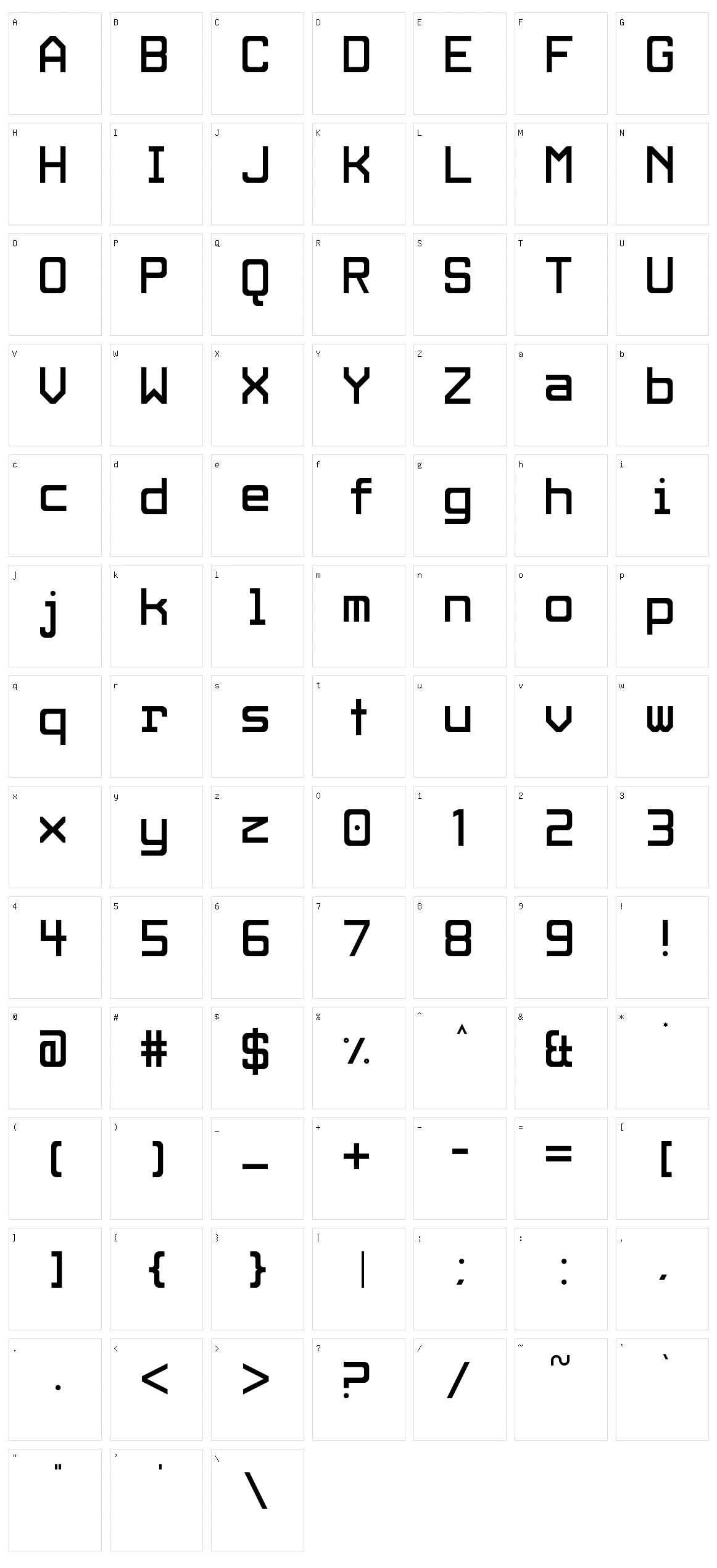 W3$iP Character Set