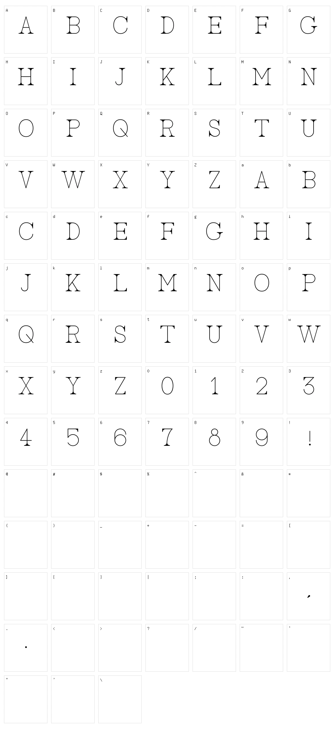 AC Big Serif Character Set