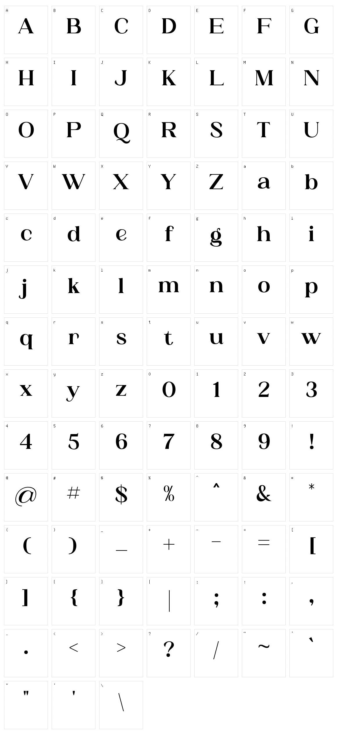 Adibafih Character Set
