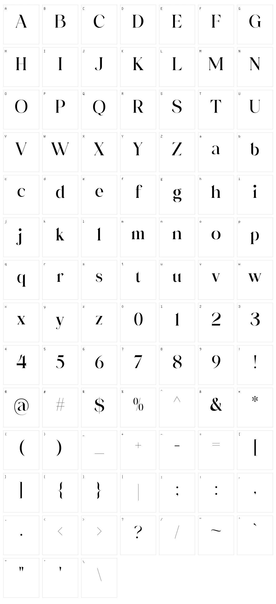 Adorage Character Set