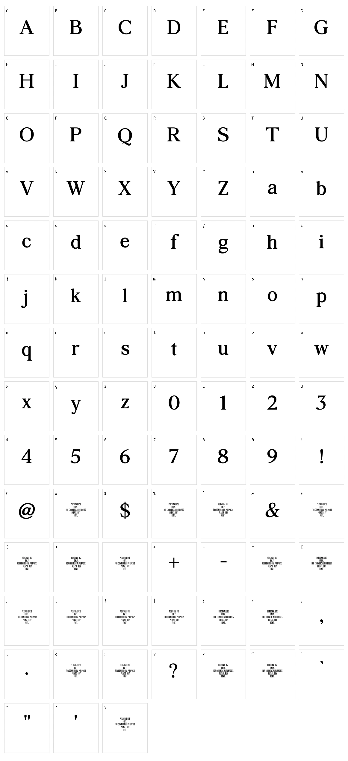 Agatho Character Set