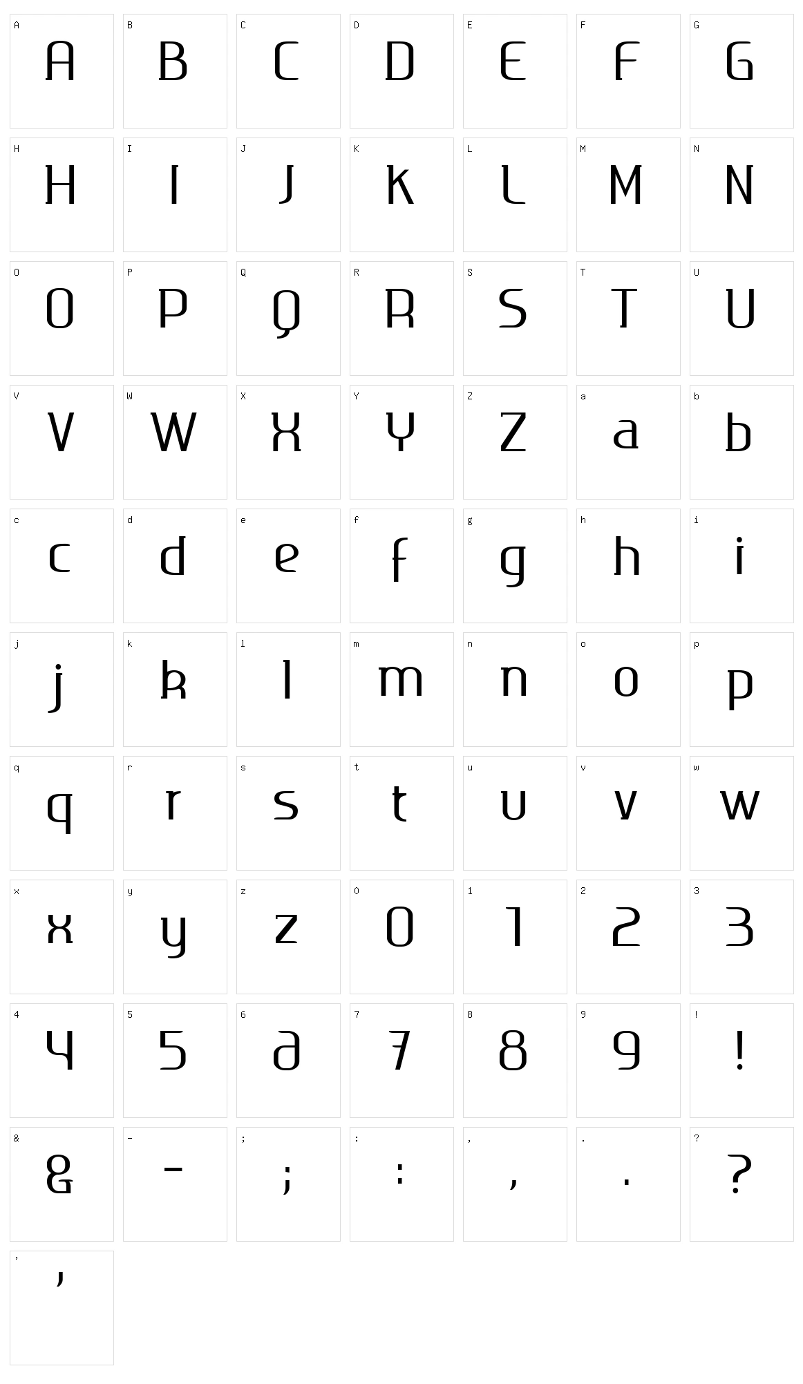 Ageone Serif Character Set