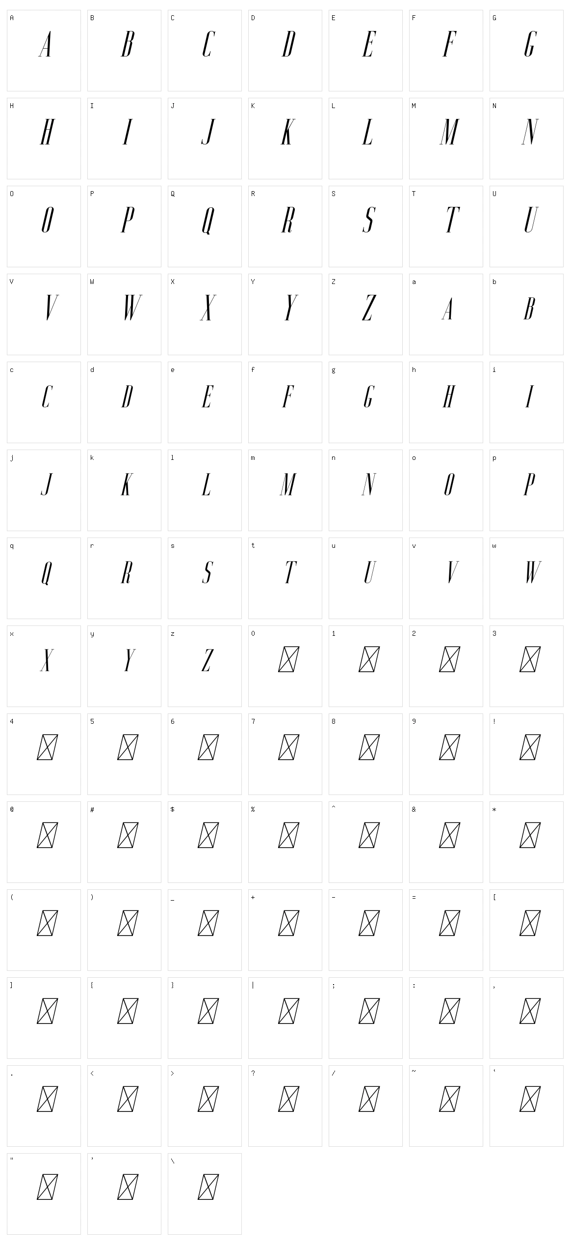 Aguero Serif Character Set