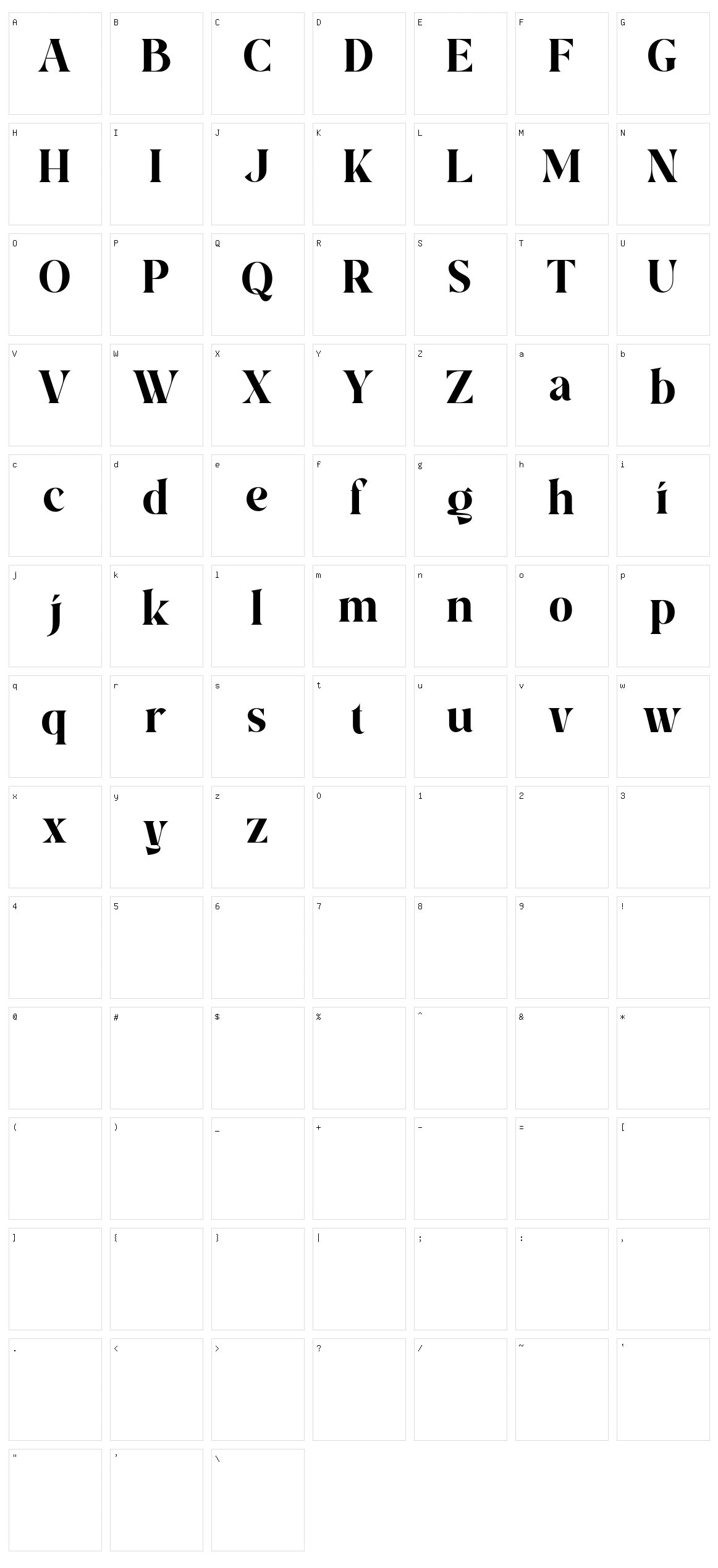 Aira Character Set