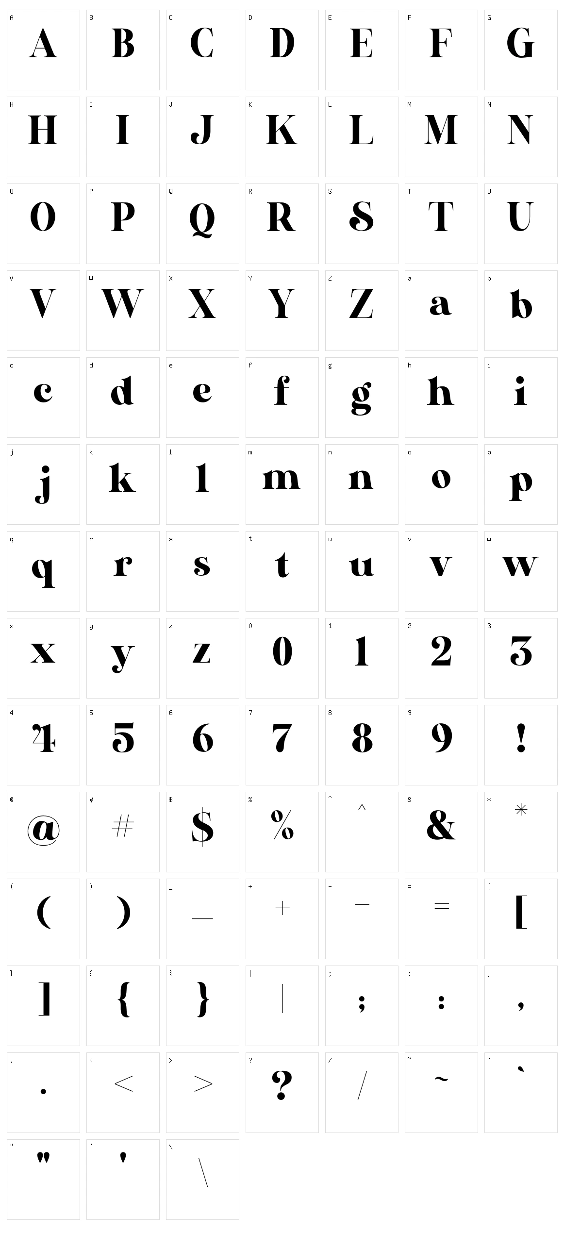 AL Nevrada Character Set