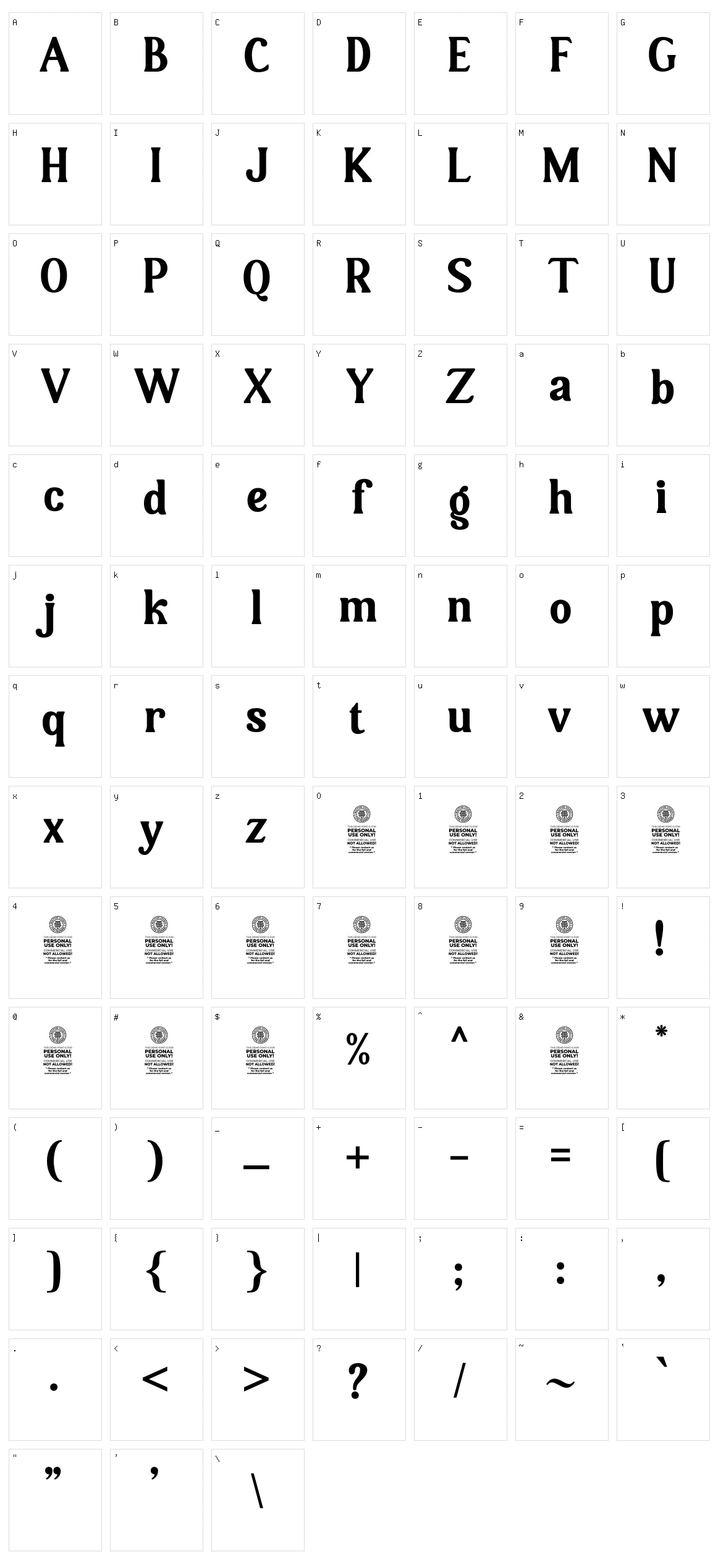 Alanta Rosery Character Set