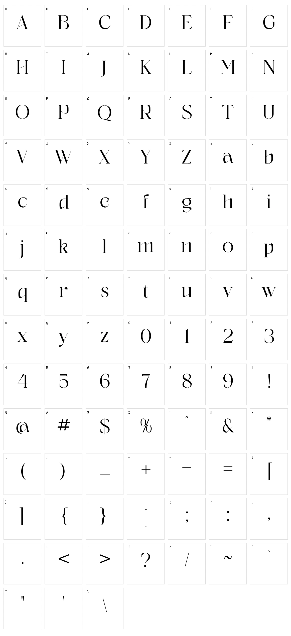 Albegos Character Set