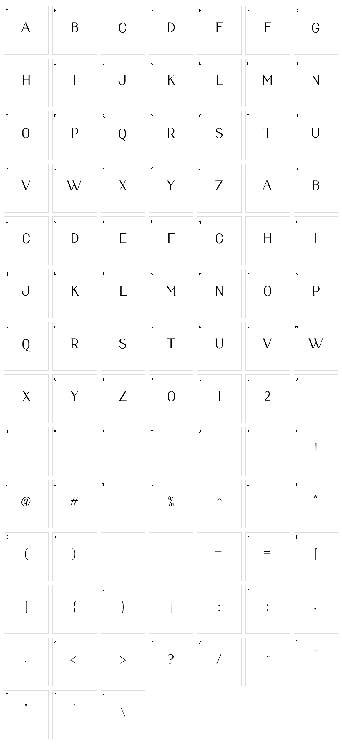 Albero Character Set