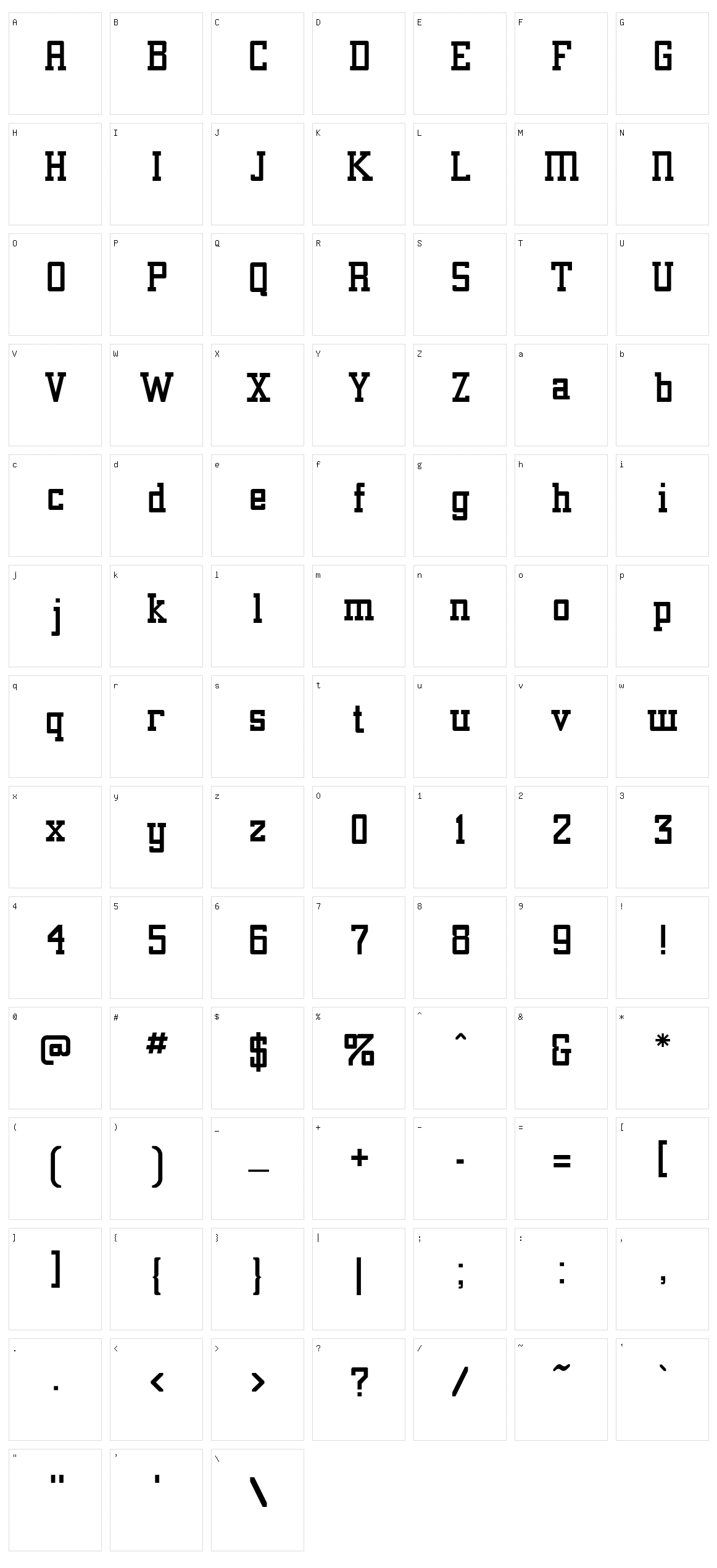 Alexandria Character Set