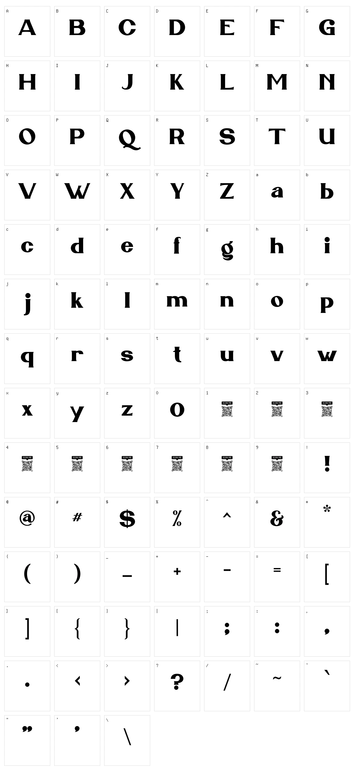 Alteron Character Set