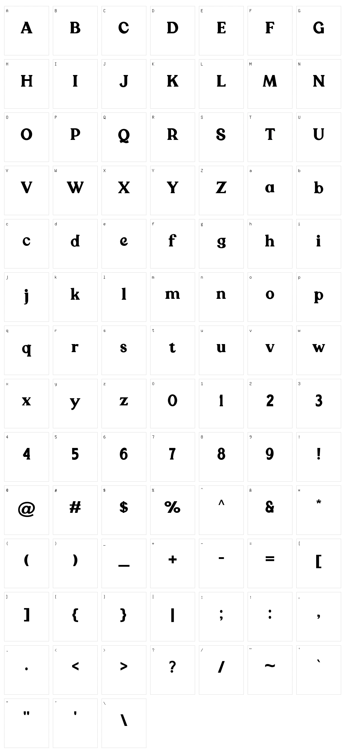 American Average Character Set