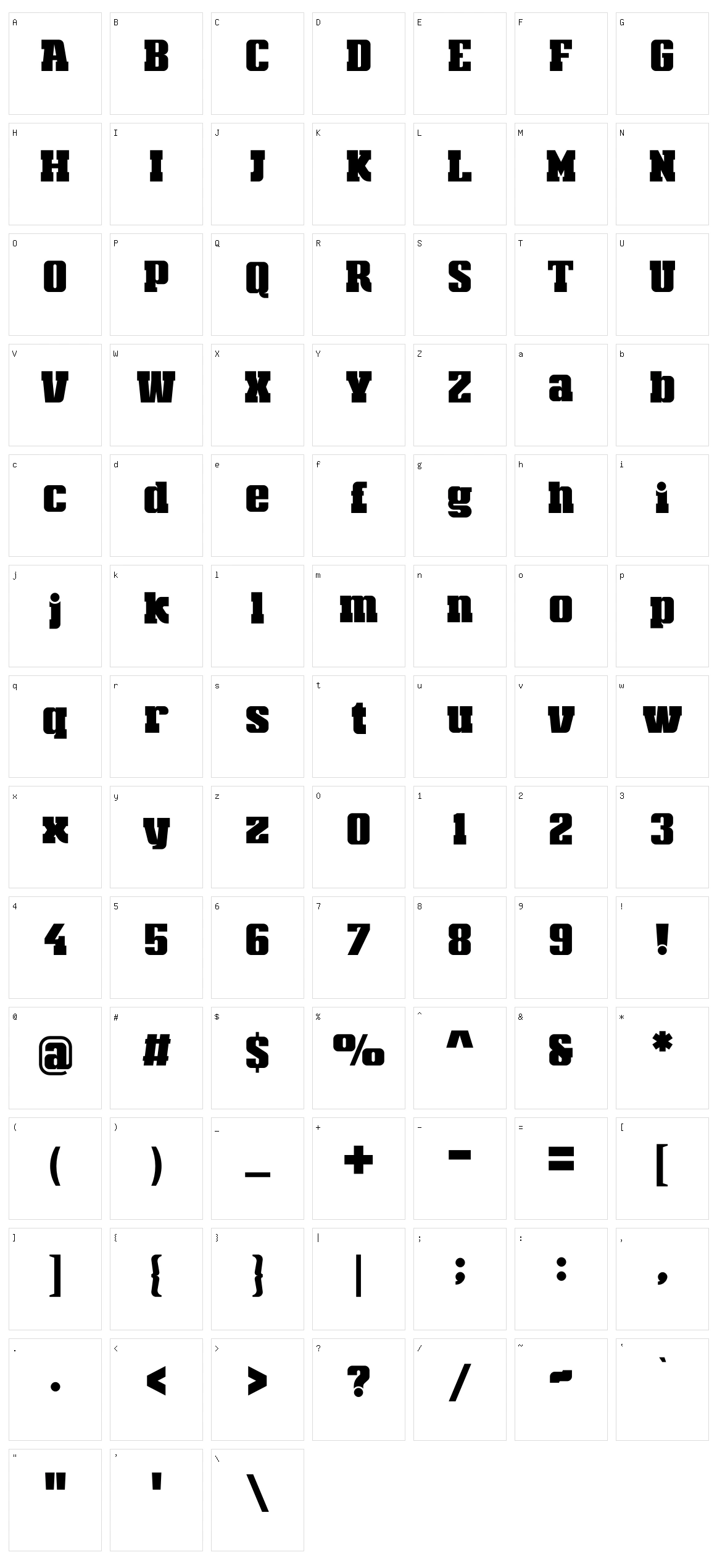 Amoba Character Set