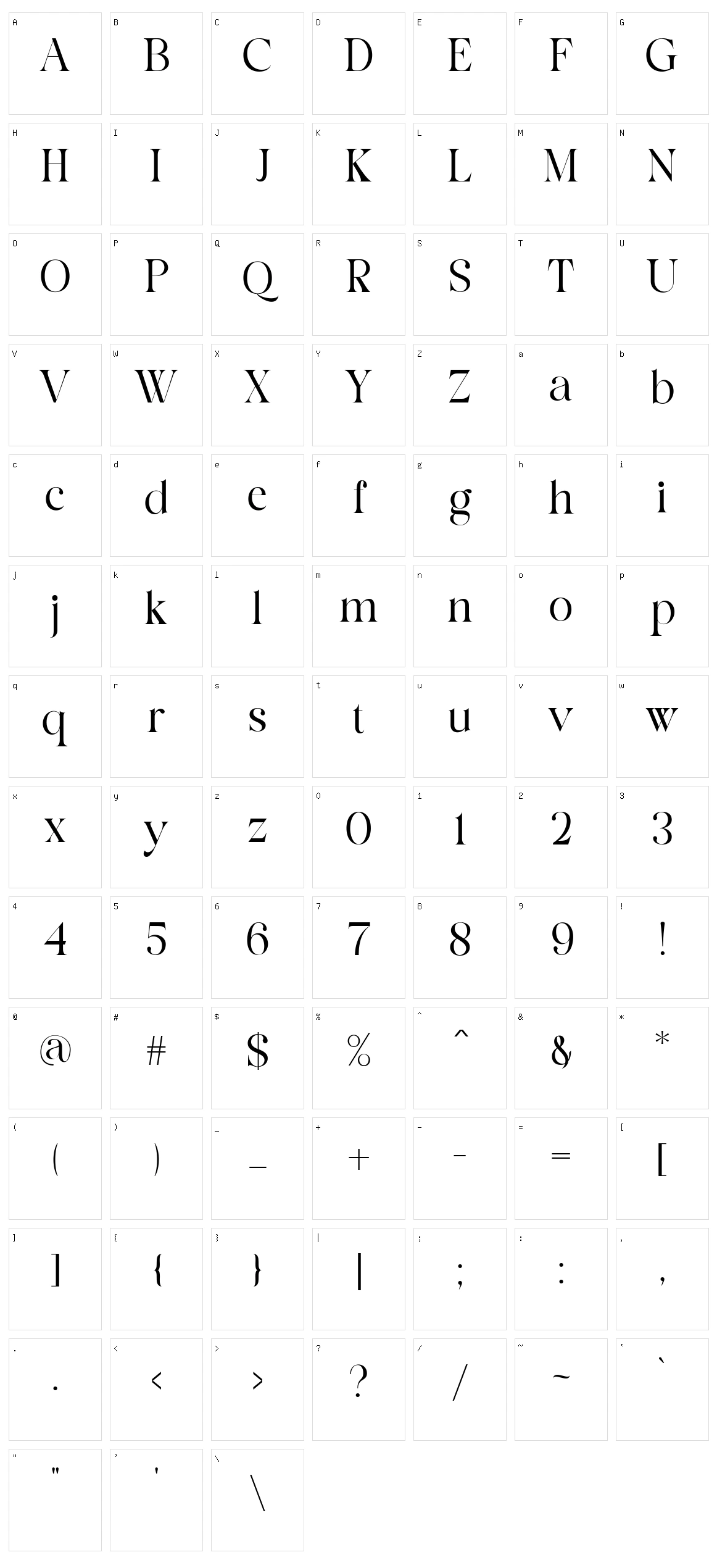 Analogist Character Set