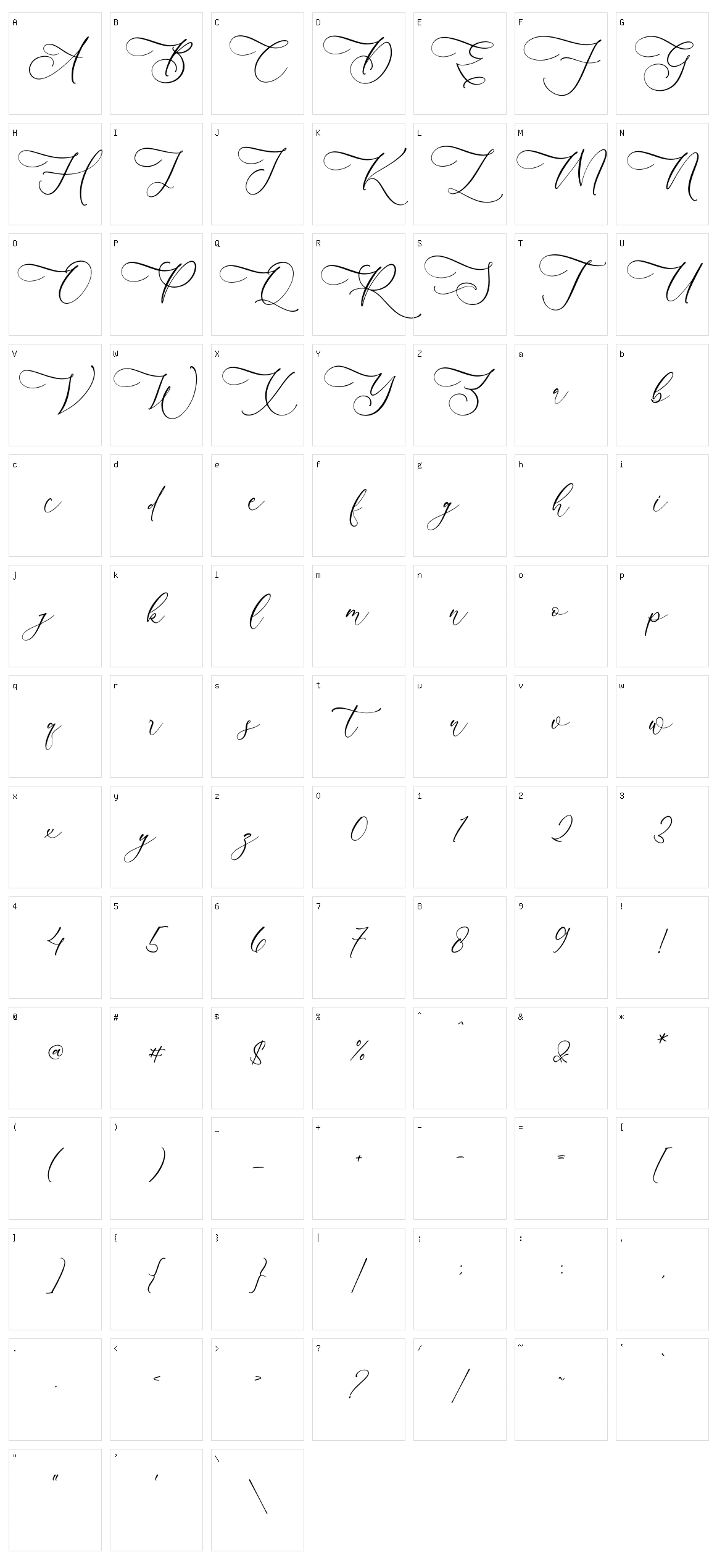 Andora Modern Serif Character Set