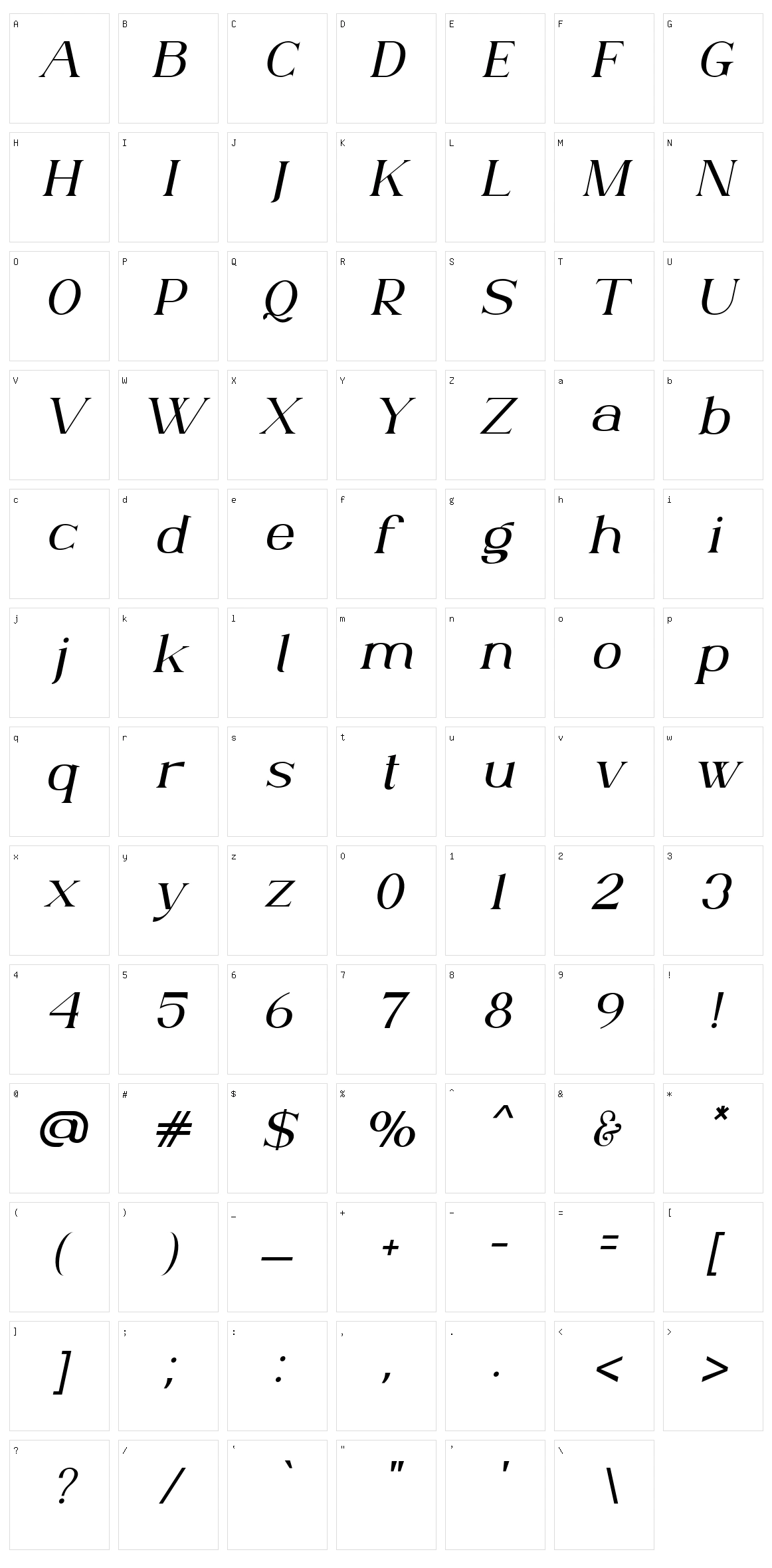 Ante Cf Serif Character Set