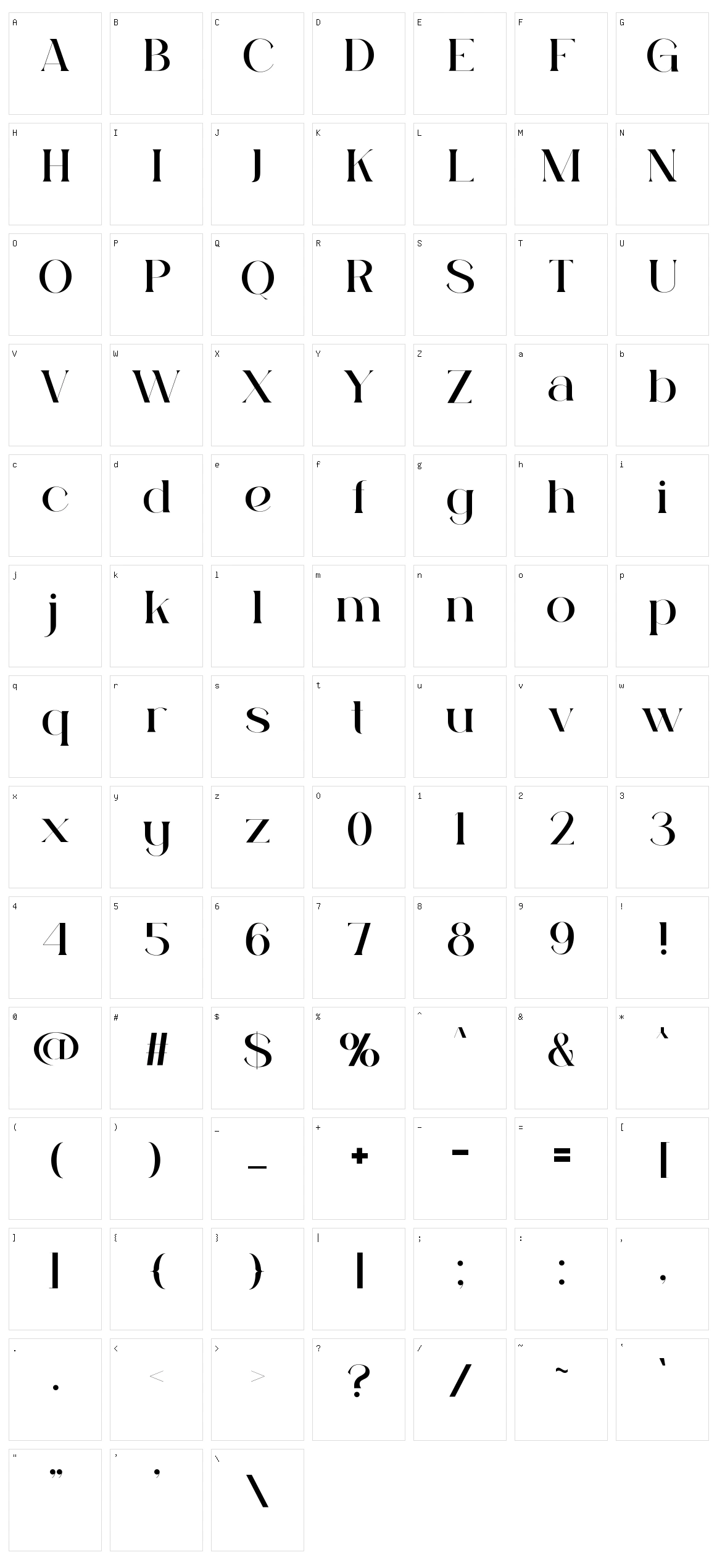 Aquila Character Set
