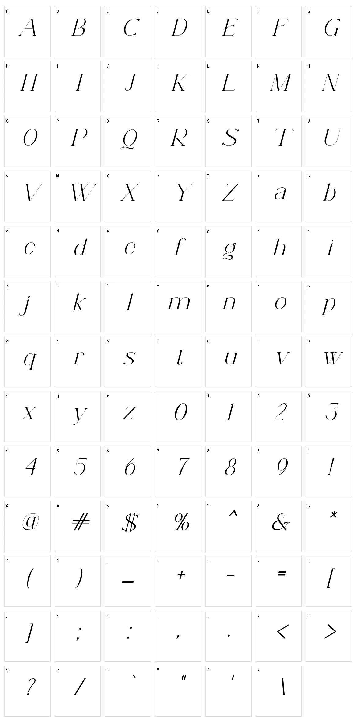 Arameza Character Set