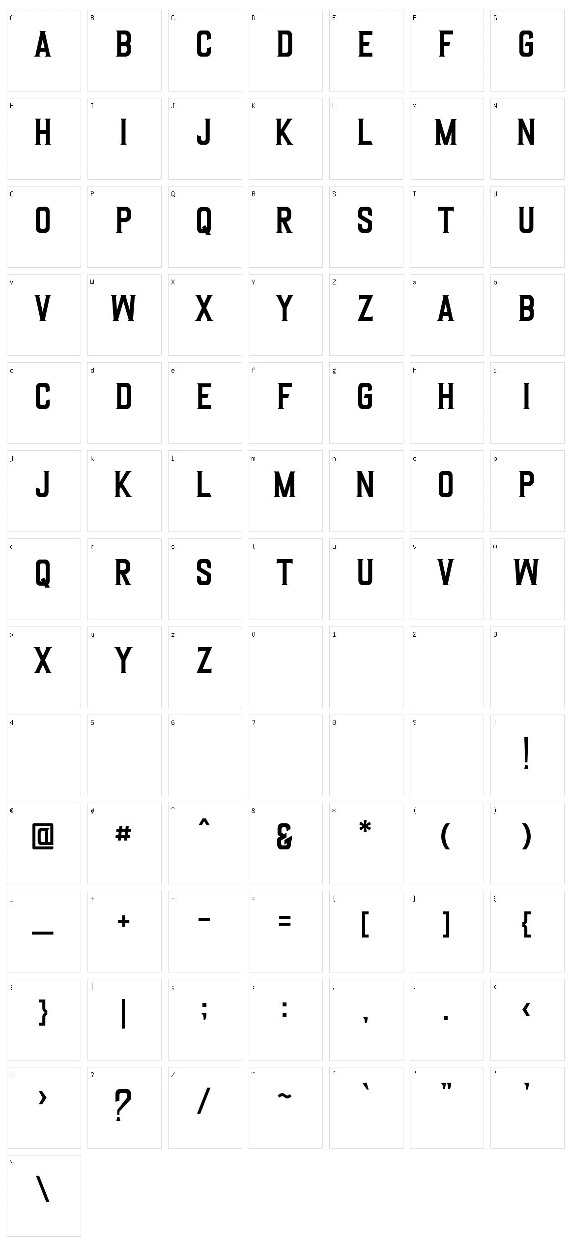 Arcana Character Set